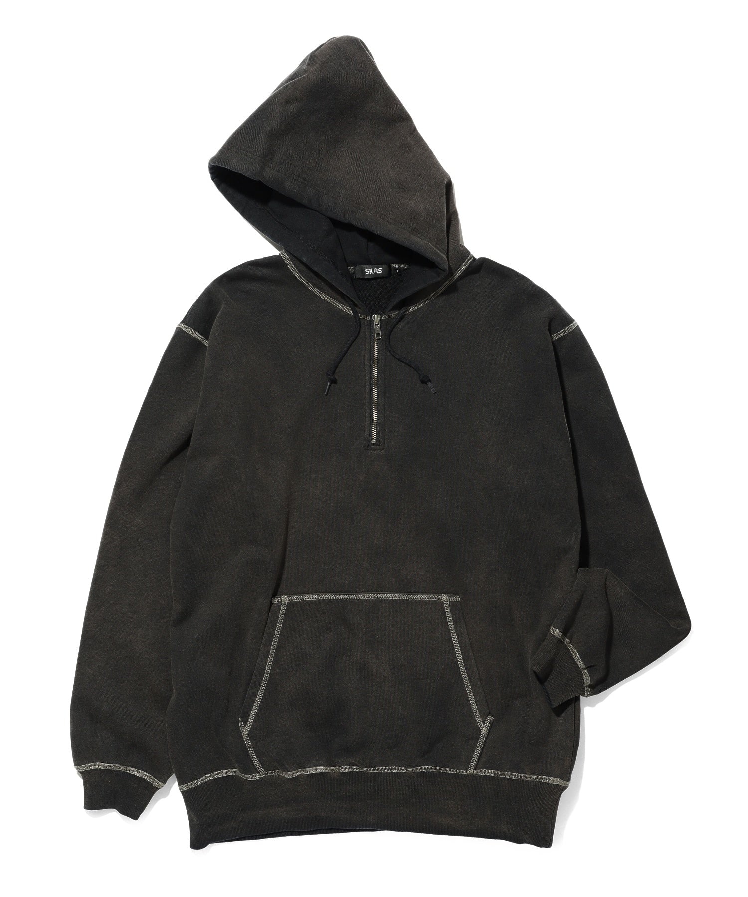 HALF ZIP HOODED SWEATSHIRT