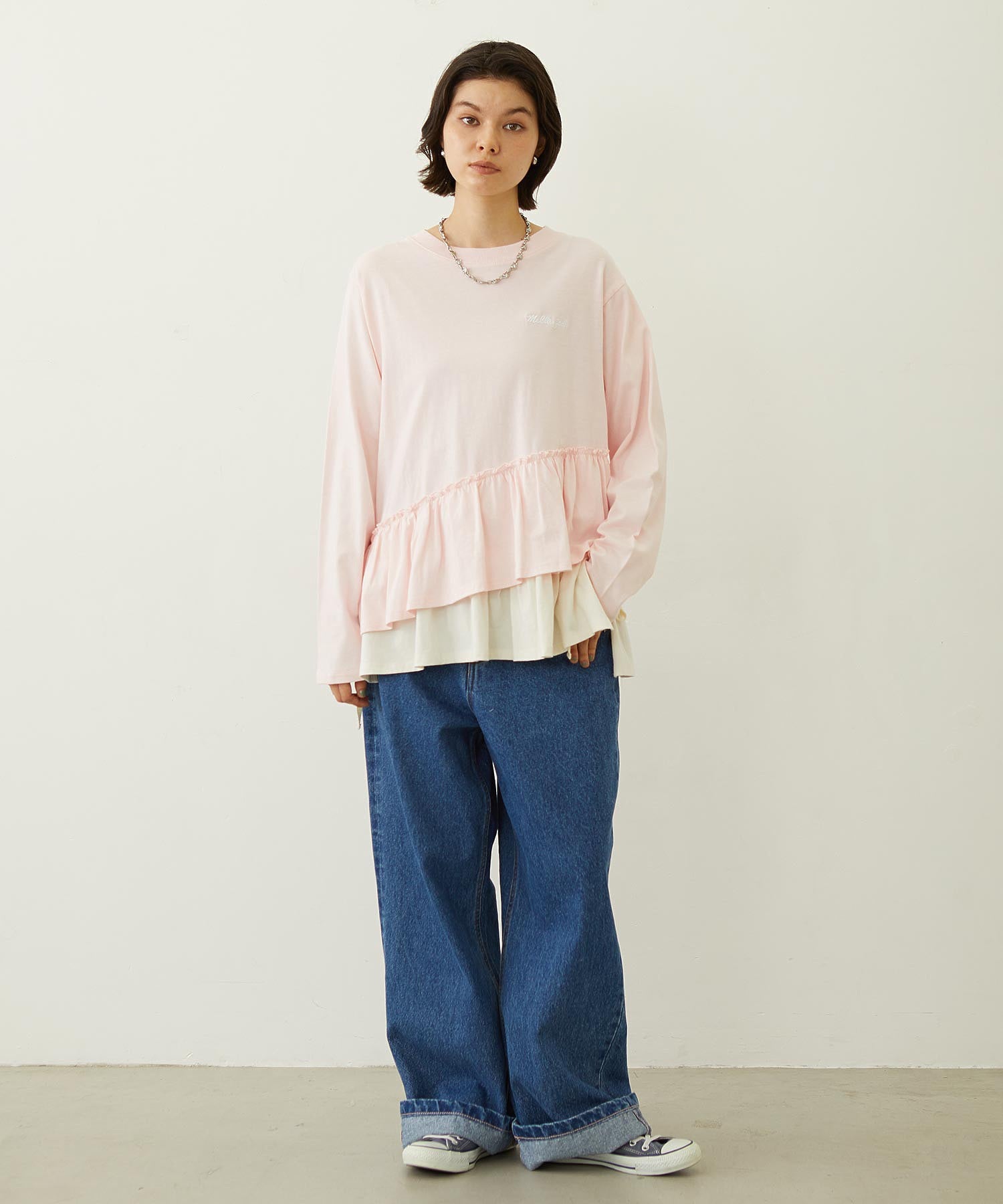 ASYMMETRIC FRILL TOP