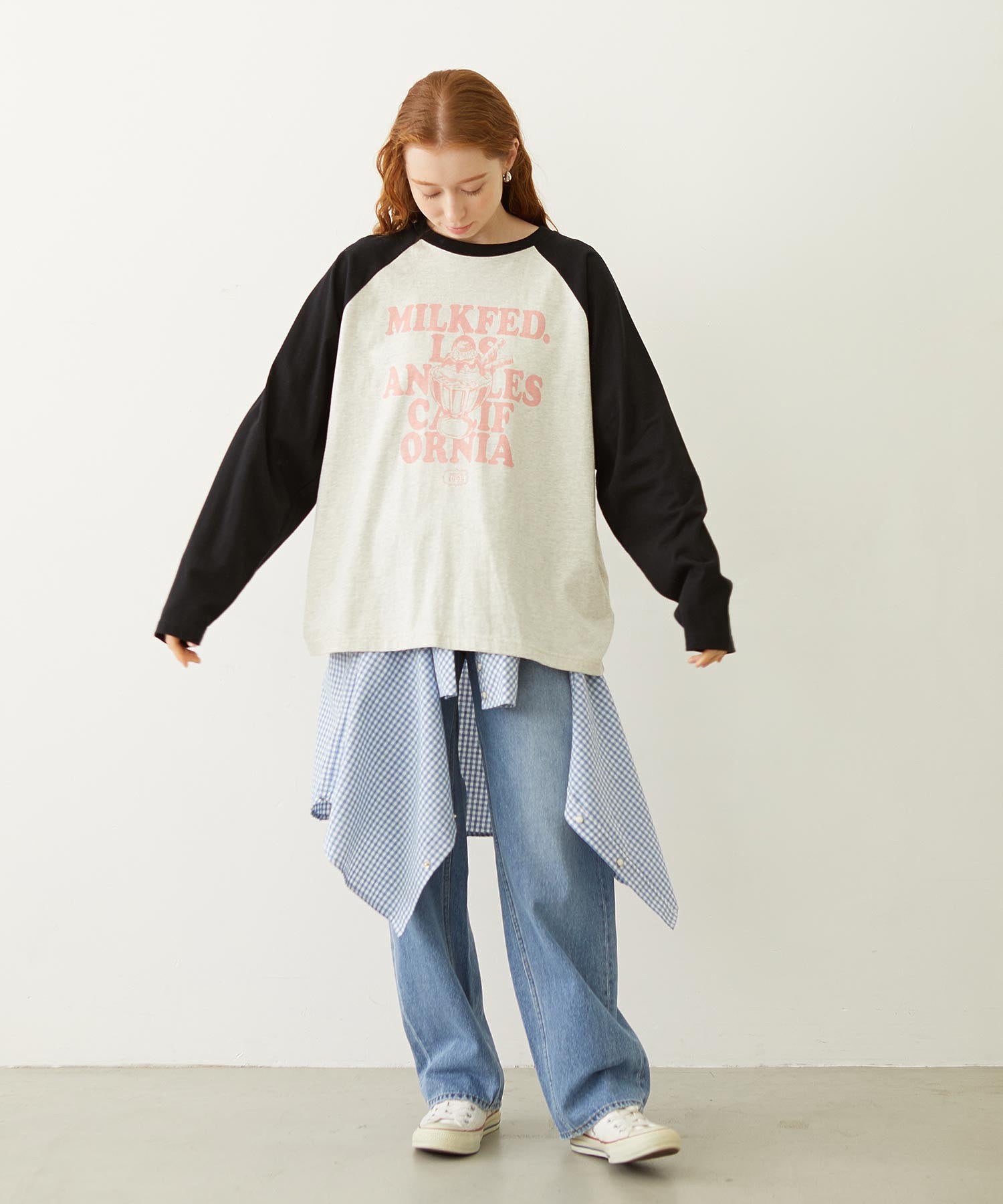 MILKFED. EMBROIDERED DENIM PANTS