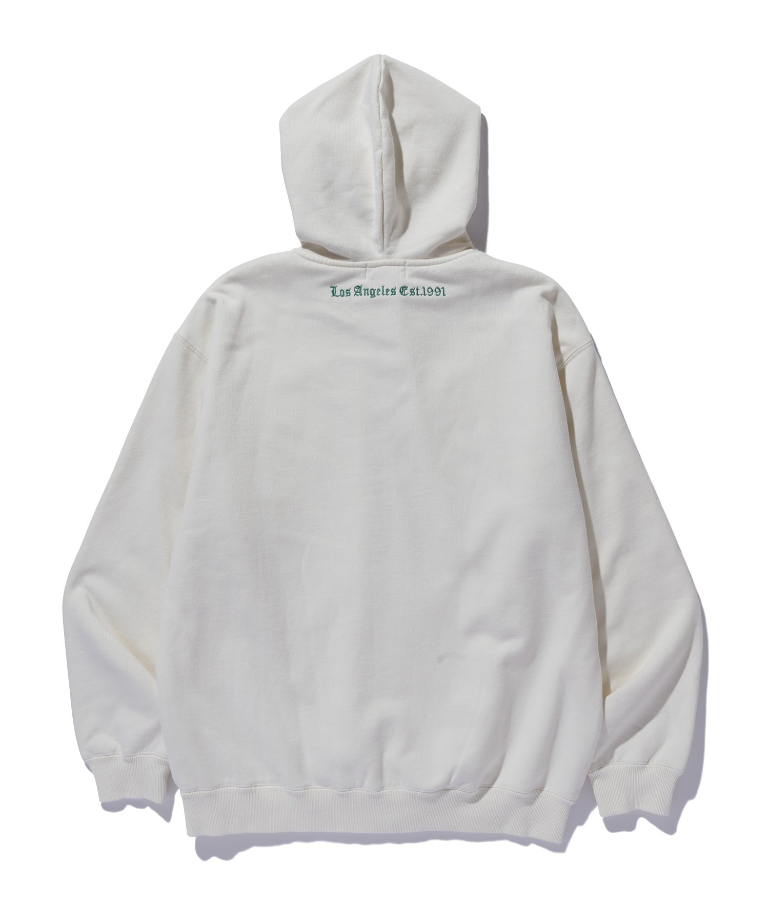 PATCHED THERMAL ZIP UP HOODED SWEATSHIRT