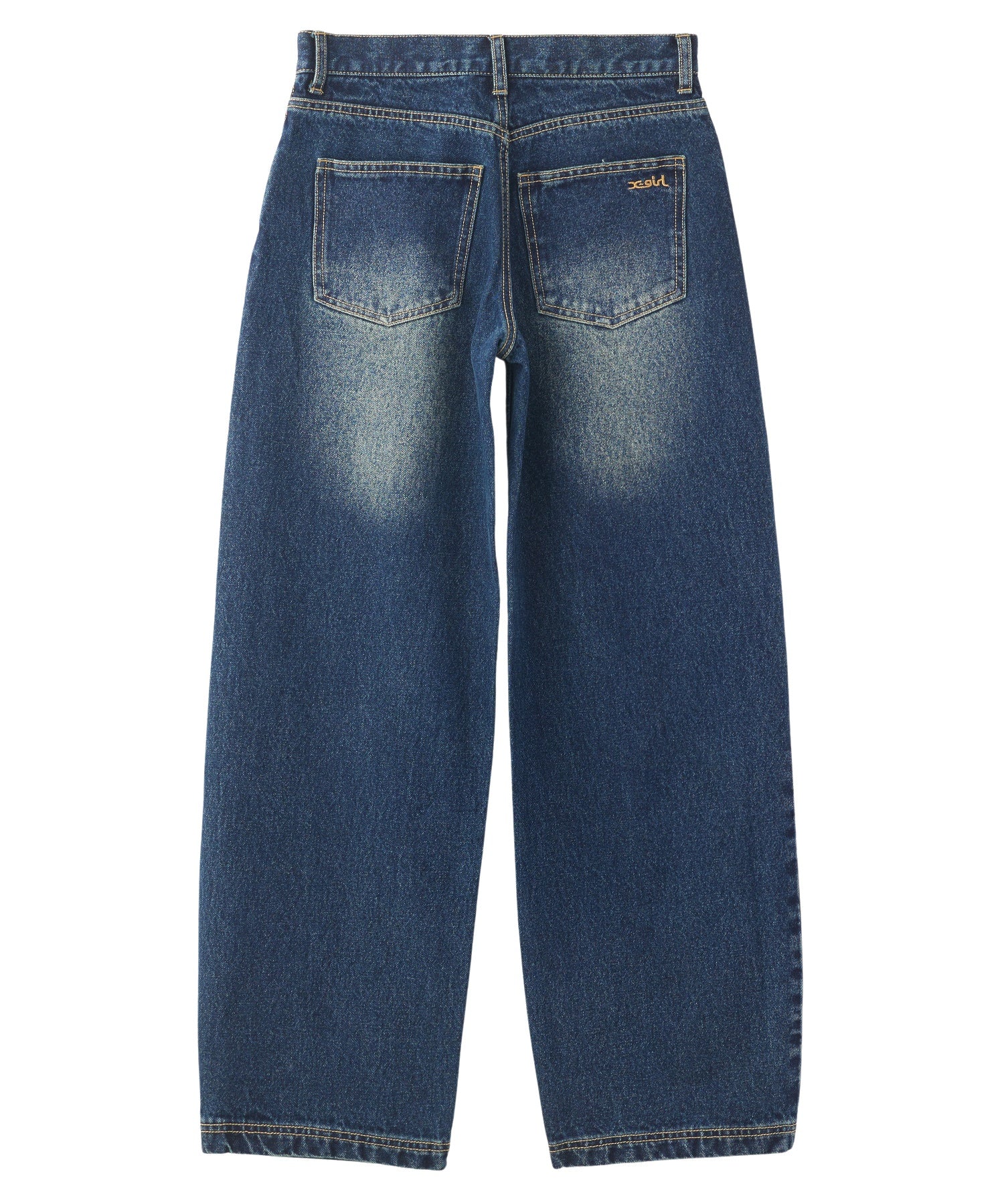 LOW RISE DISTRESSED DENIM PANTS