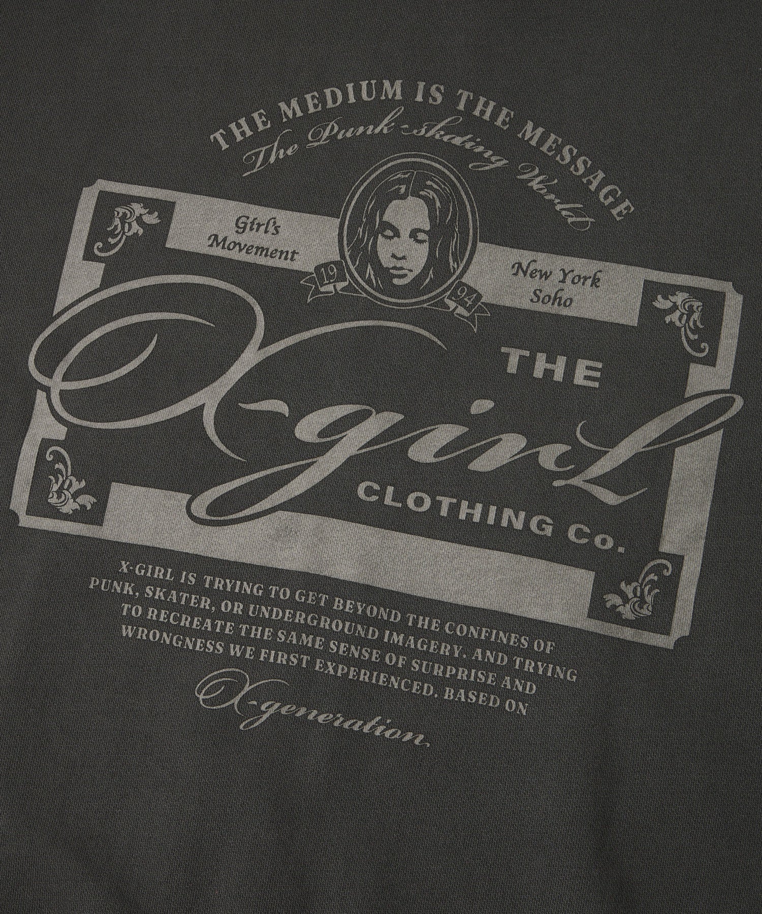 PIGMENT DYED FACE LABEL ZIP UP SWEAT HOODIE