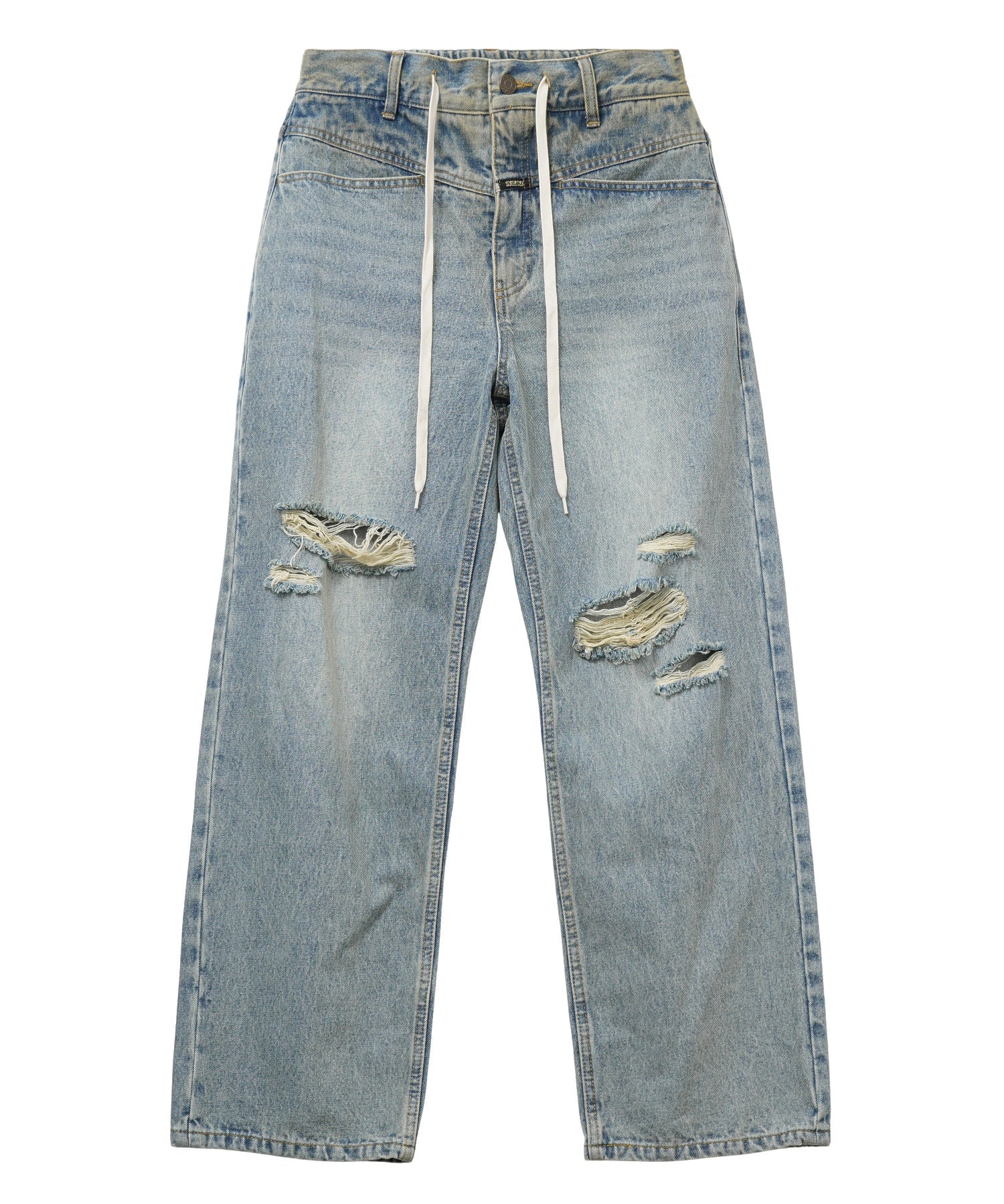 DRAWSTRING DENIM PANTS