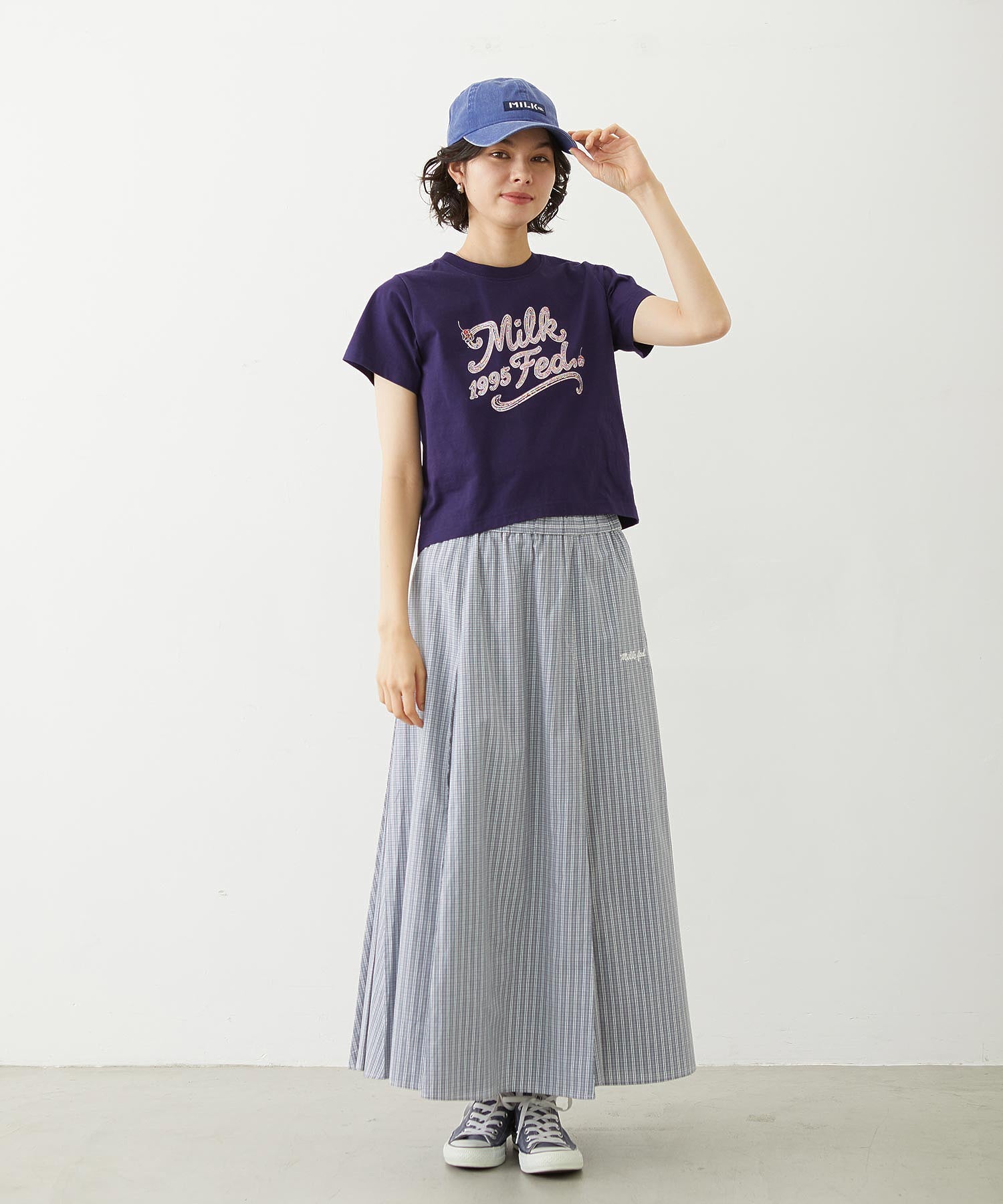PLAID PATTERN LONG SKIRT