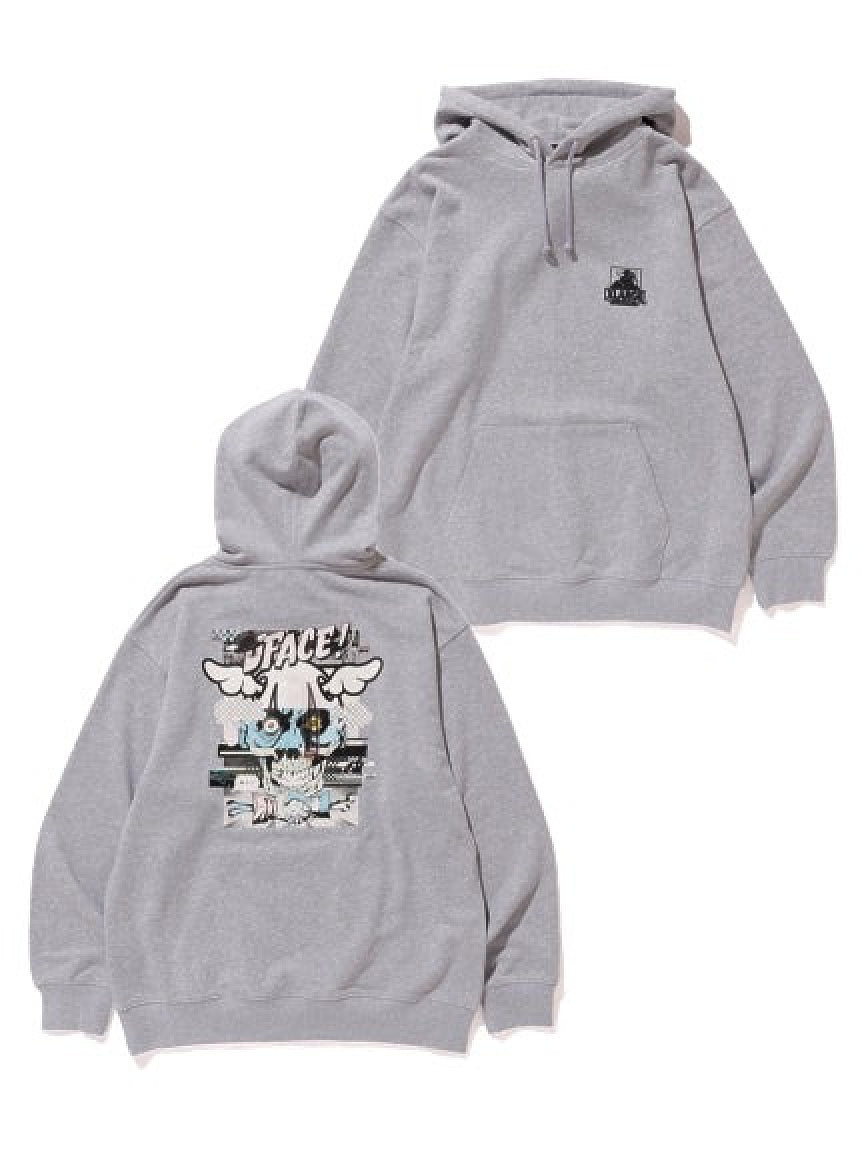 【XLARGE×D*FACE】STRIPE SKULL RENDER PULLOVER HOODED SWEAT