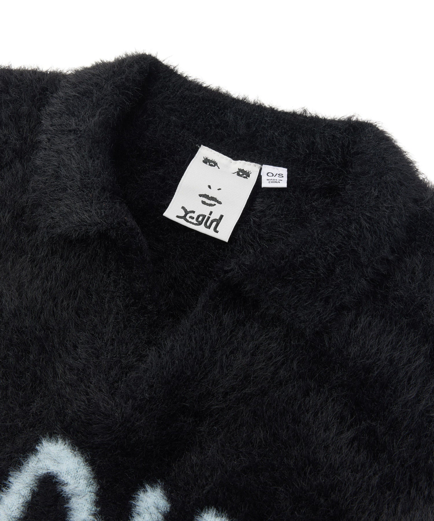 LOGO JACQUARD SHAGGY SKIPPER KNIT TOP