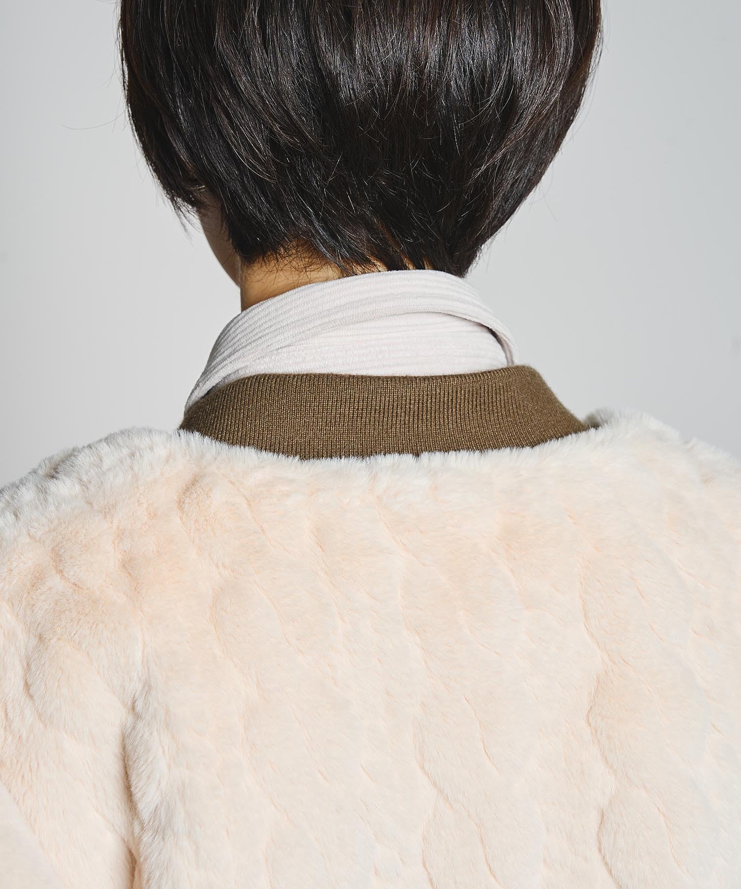 GENE HEAVENS/CABLE EMBOS/FAUX FUR MA1 JACKET