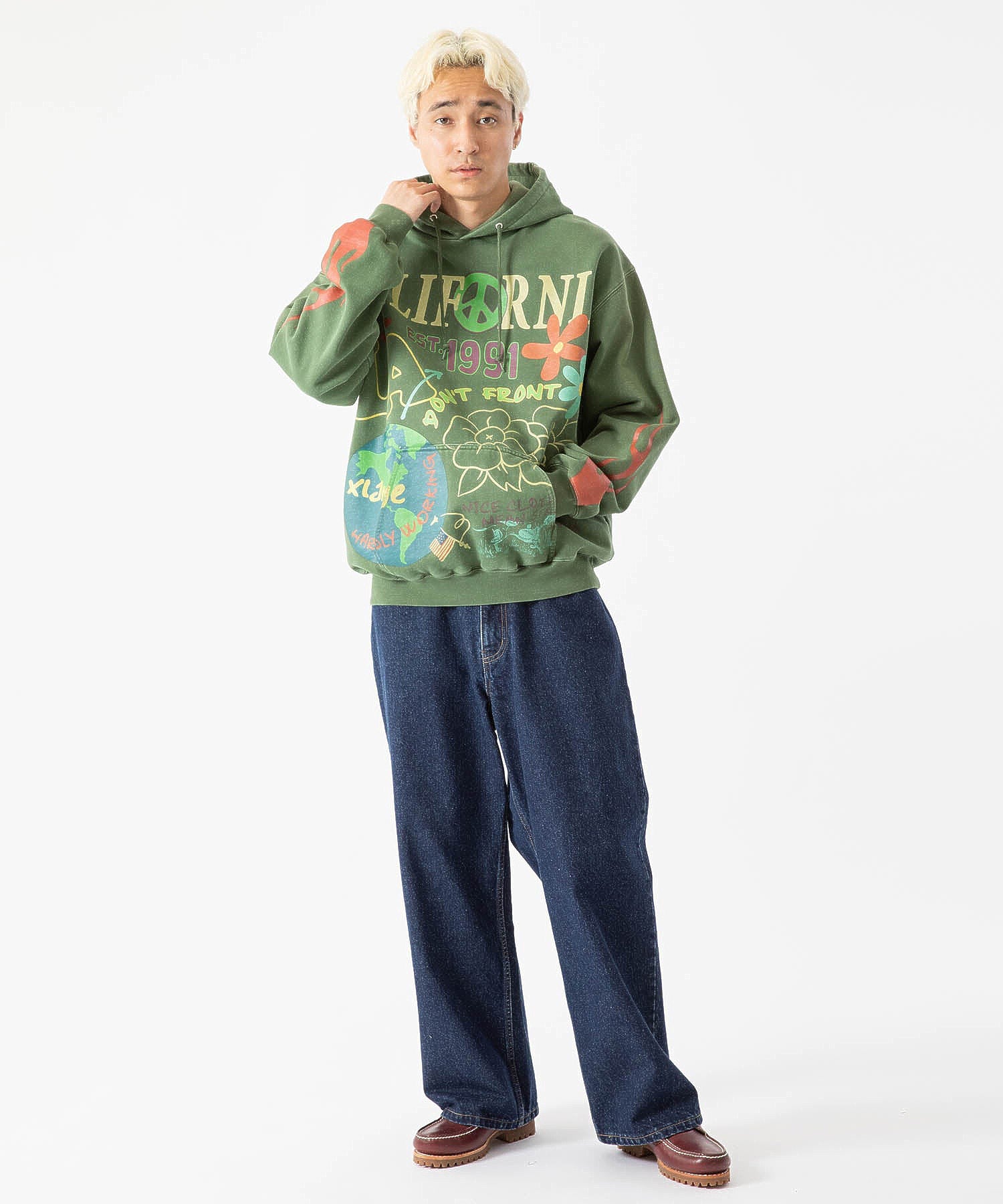 LA STITCH WIDE LEG DENIM PANTS