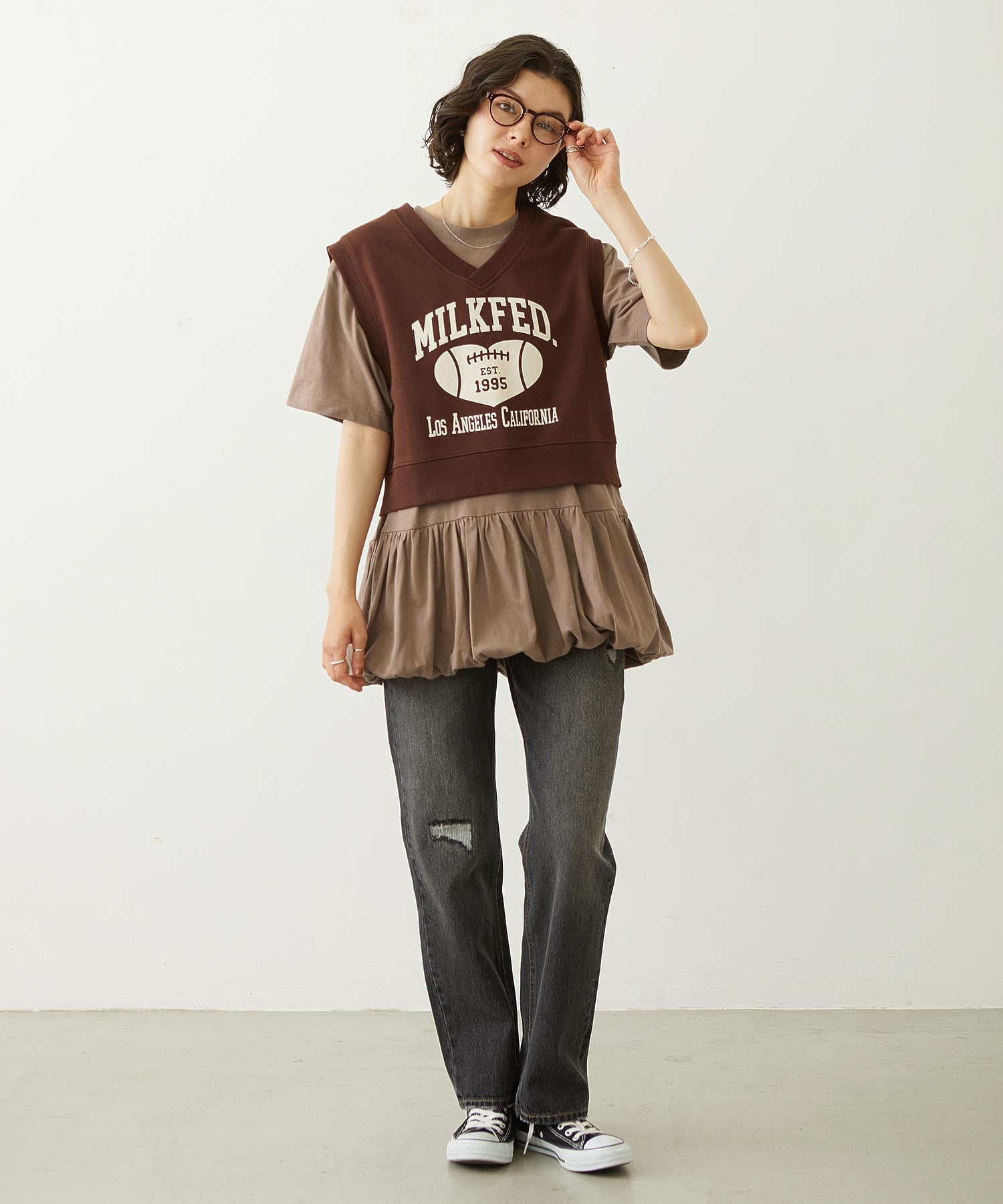 COLLEGE LOGO V-NECK SWEAT VEST