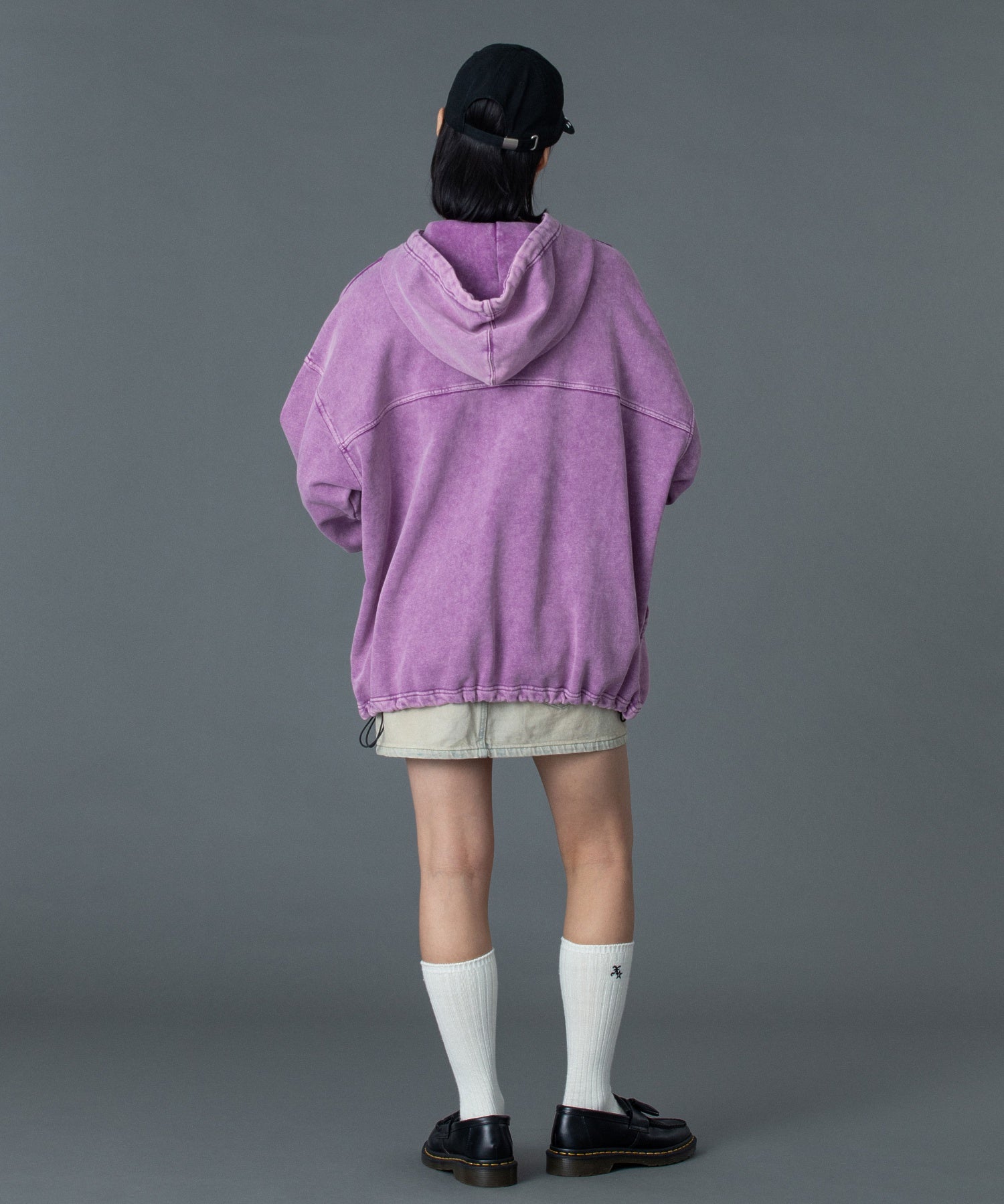 FADED FACE LABEL ANORAK SWEAT HOODIE