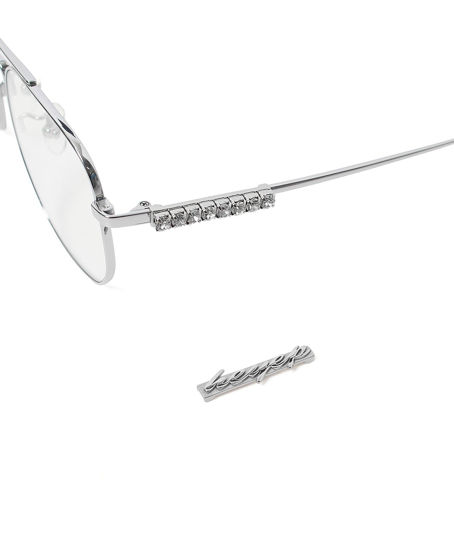Heyep/AVIATOR GLASSES WITH RHINESTONES LOGO