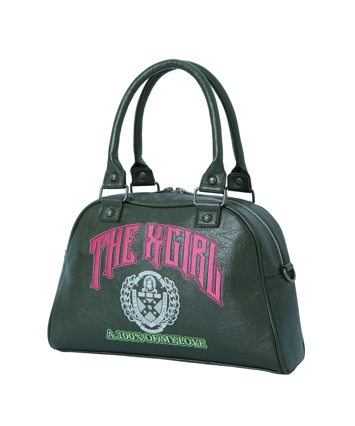 FACE EMBLEM AND LOGO BOSTON BAG