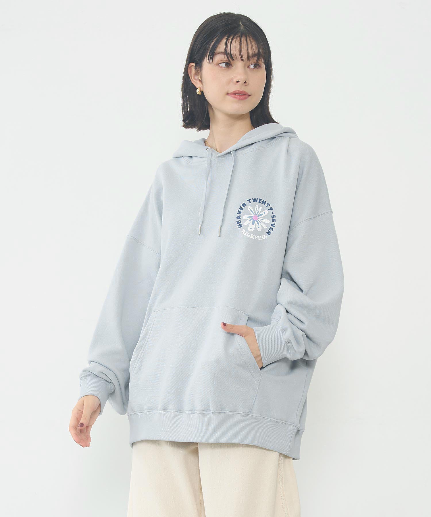 EMBROIDERD FLOWER SWEAT HOODIE