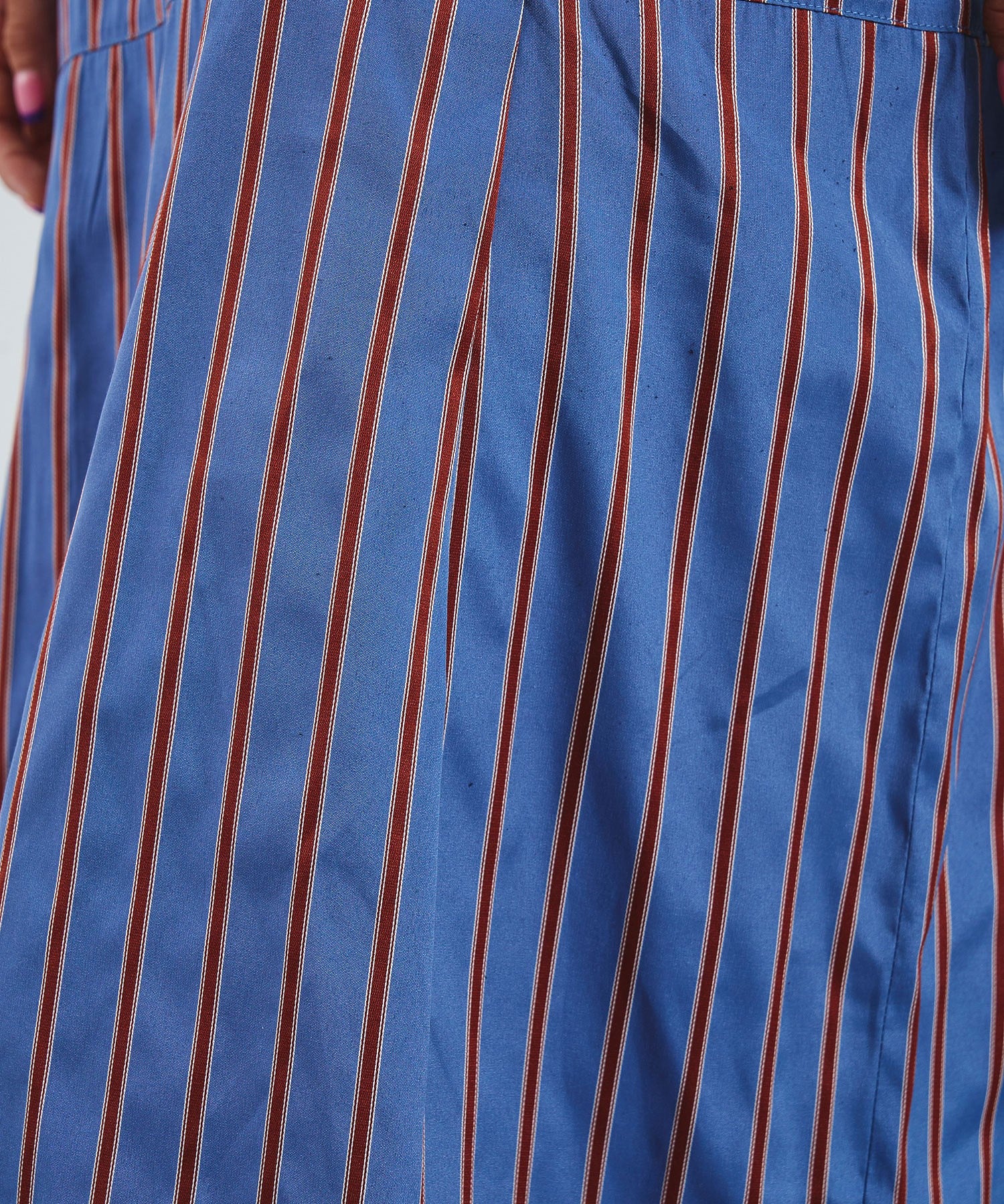 OKIRAKU×ROSEBUD/REGIMENTAL STRIPE SKIRT GRAPHIC DRESS