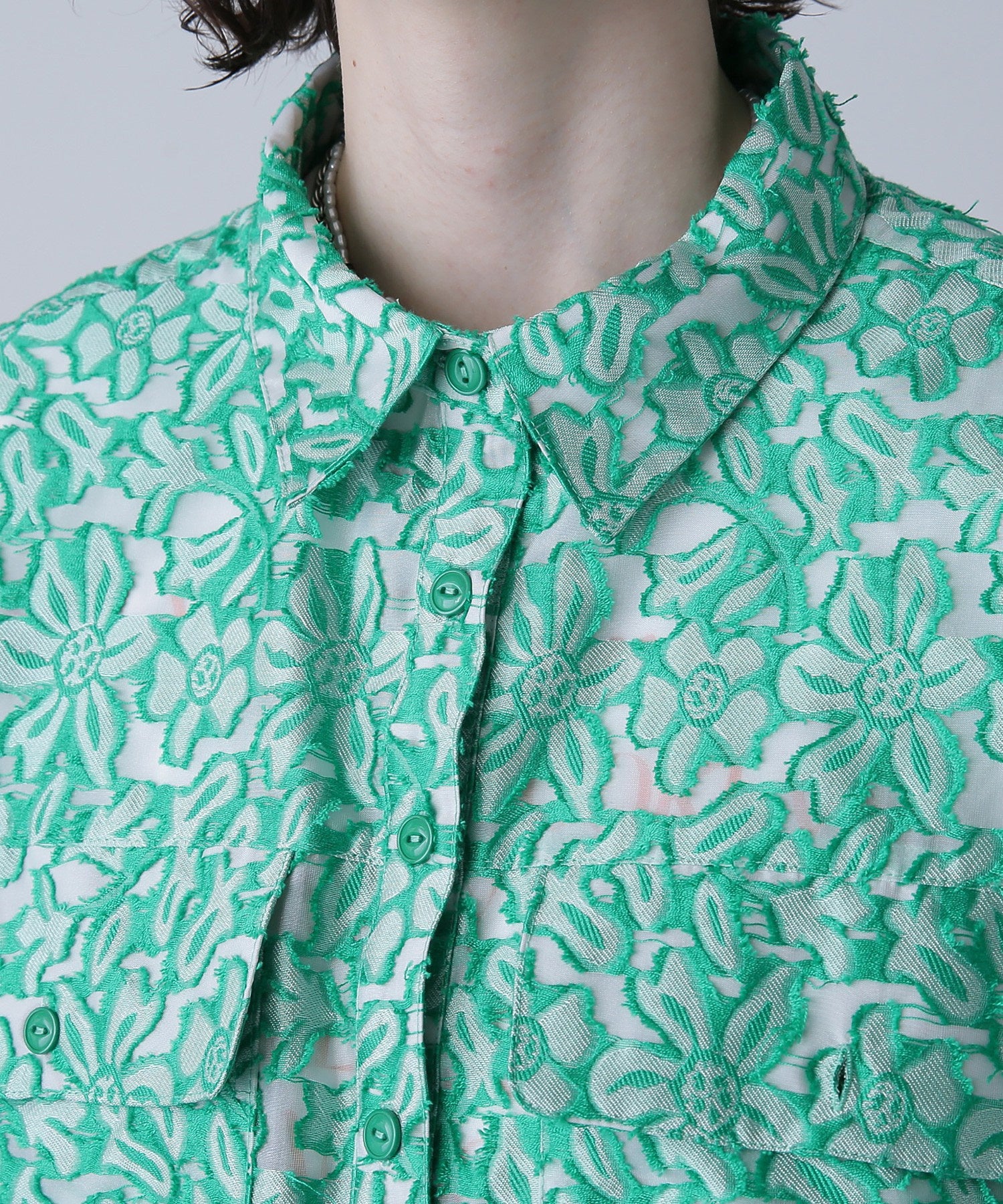 GENE HEAVENS/フラワーシアードビー ワークポケットビッグシャツ