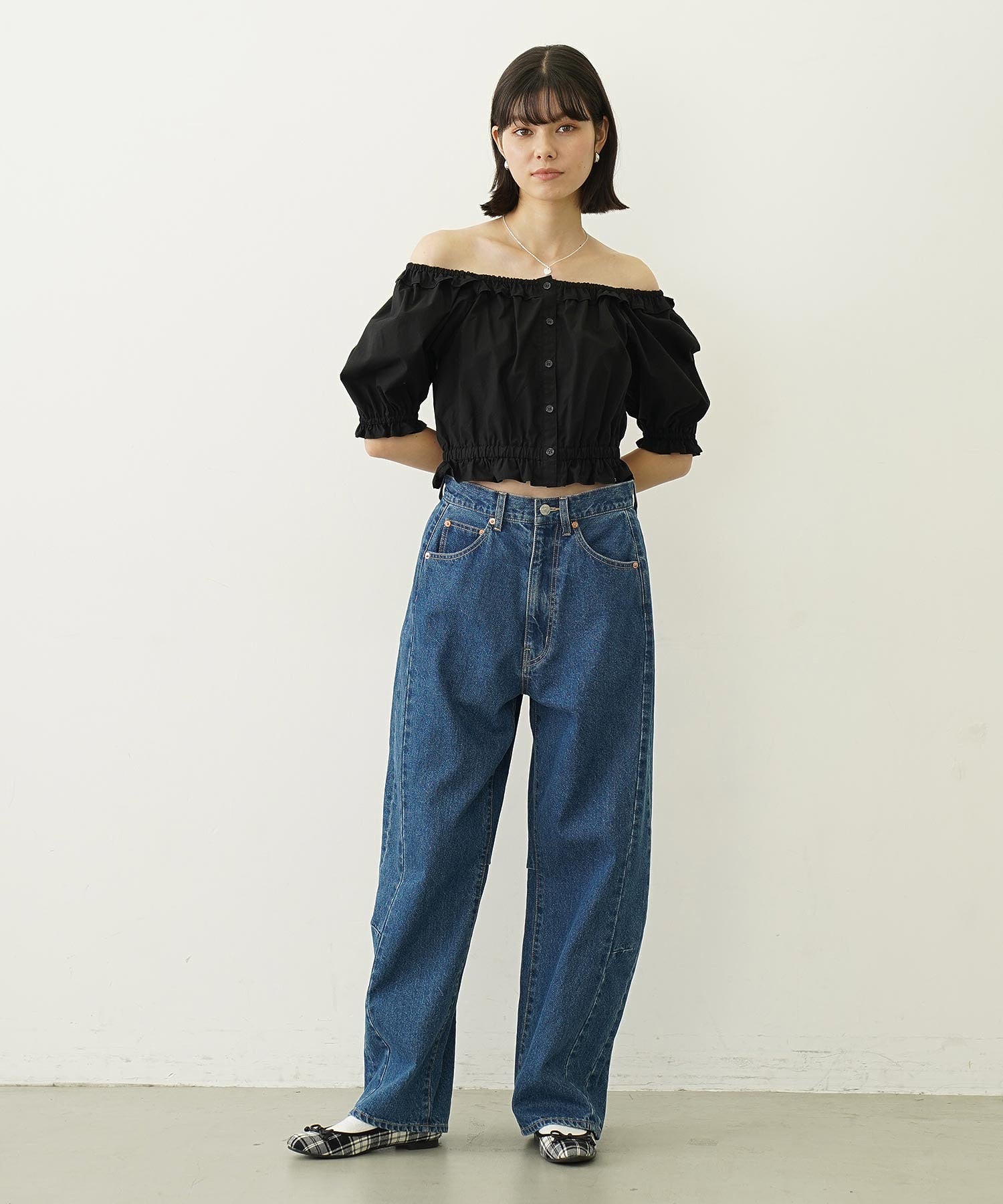 WIDE LEG DENIM PANTS