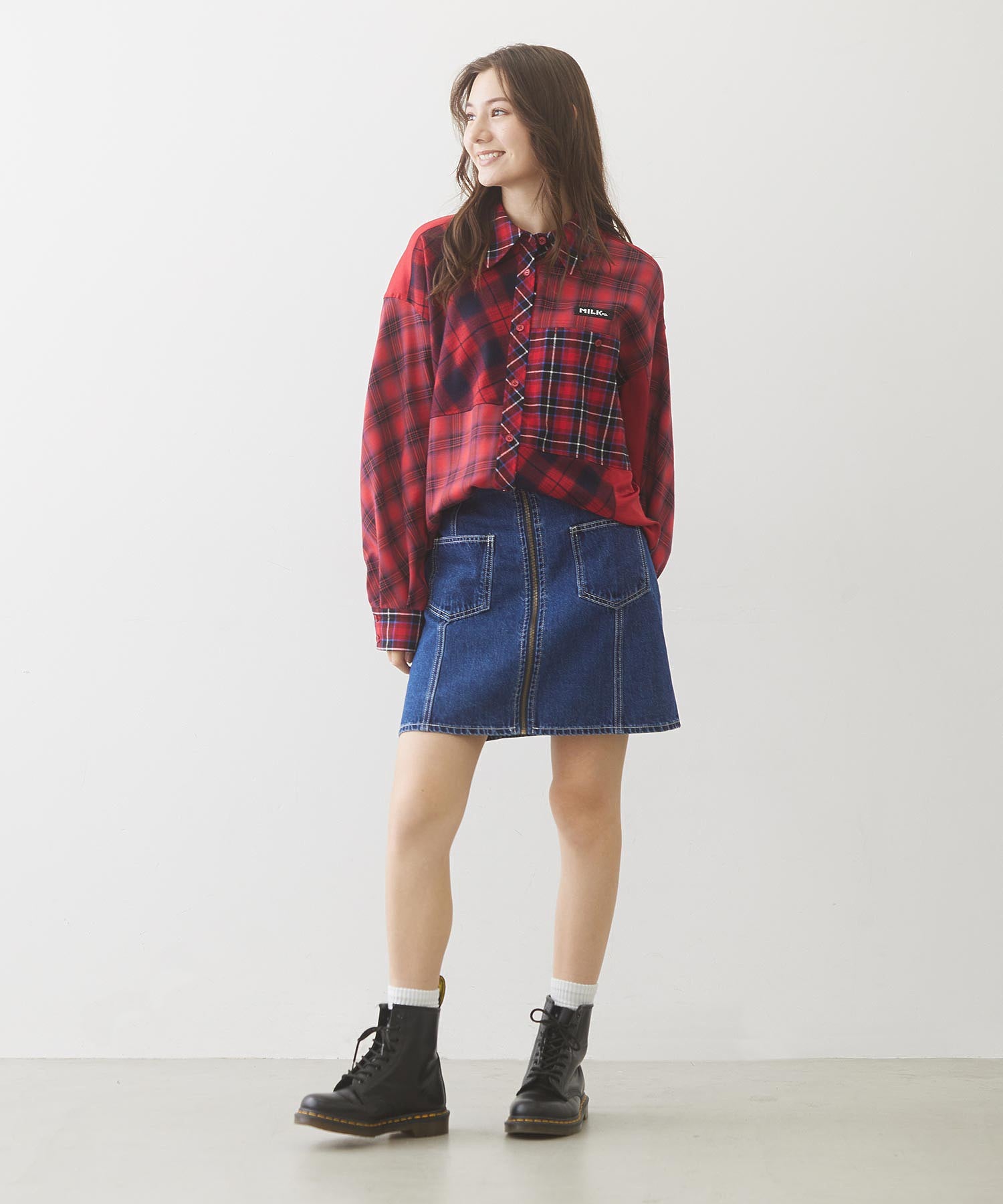 PLAID PATCHWORK SHIRT