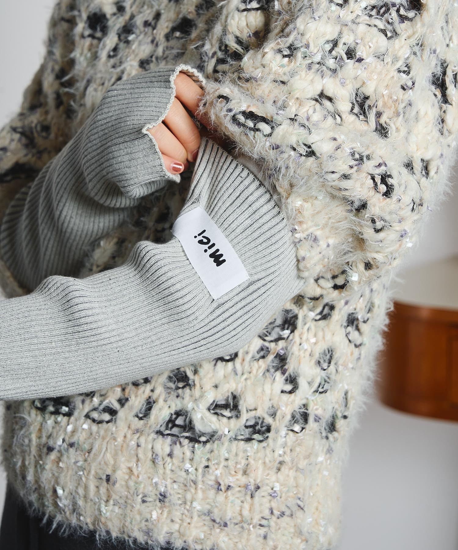 mici/SHORT SLEEVE KNIT TOP