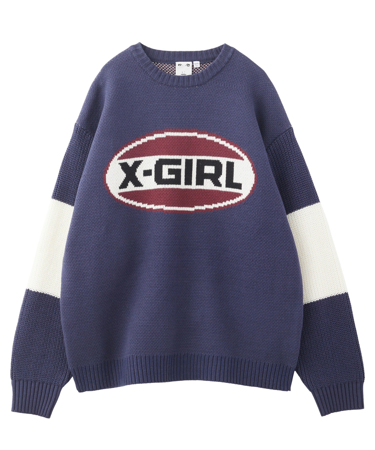 BICOLOR OVAL LOGO JACQUARD KNIT TOP