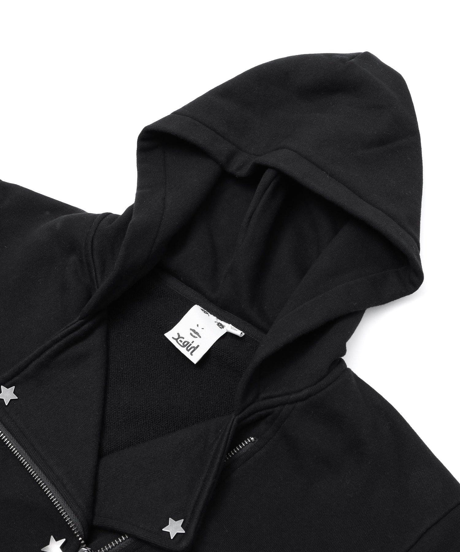 DOUBLE COLLAR ZIP UP SWEAT HOODIE