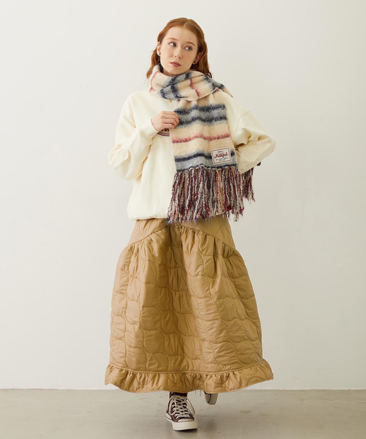 STRIPED FRINGE STOLE