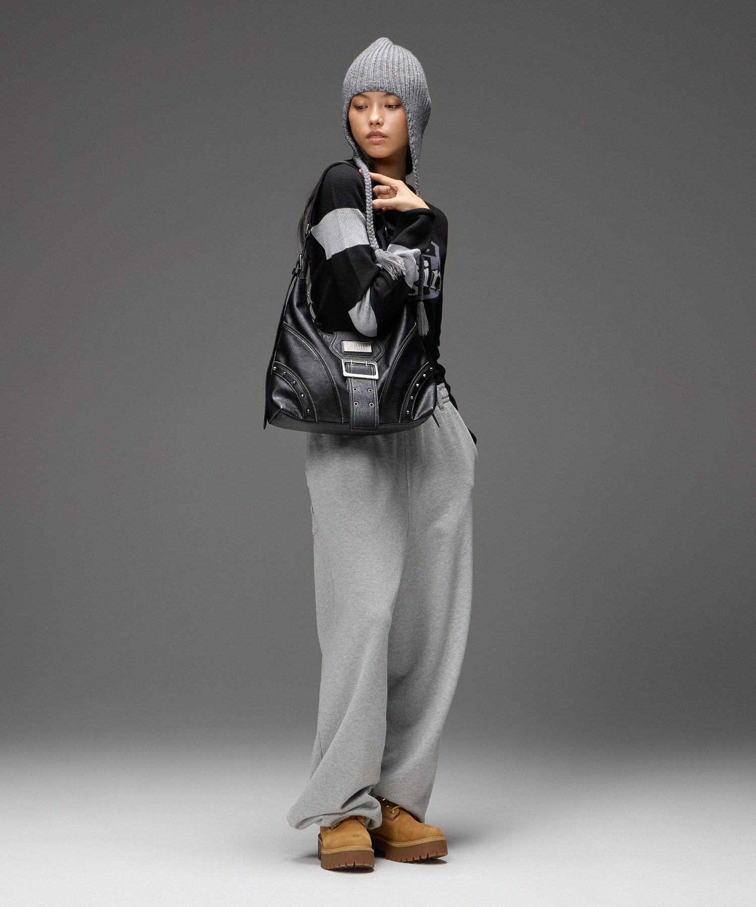 EMBLEM LOGO JACQUARD COMPACT KNIT TOP