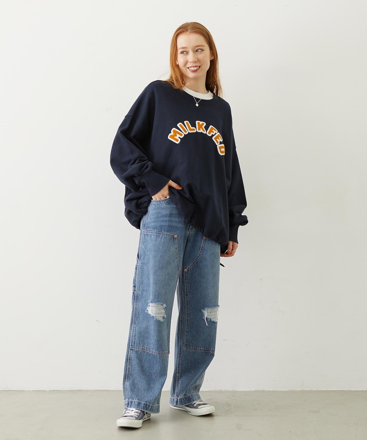 PATCH DRAWSTRING BIG SWEAT TOP