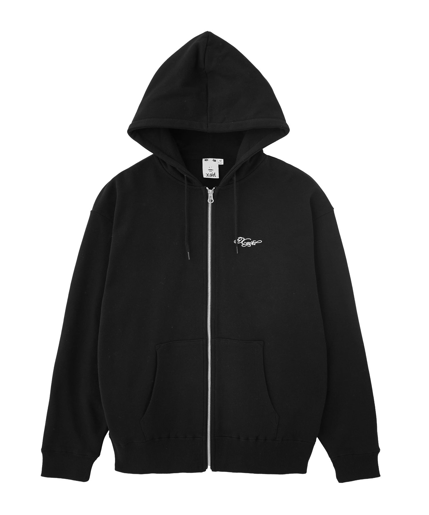 RHINESTONE LOGO AND FACE ZIP UP SWEAT HOODIE