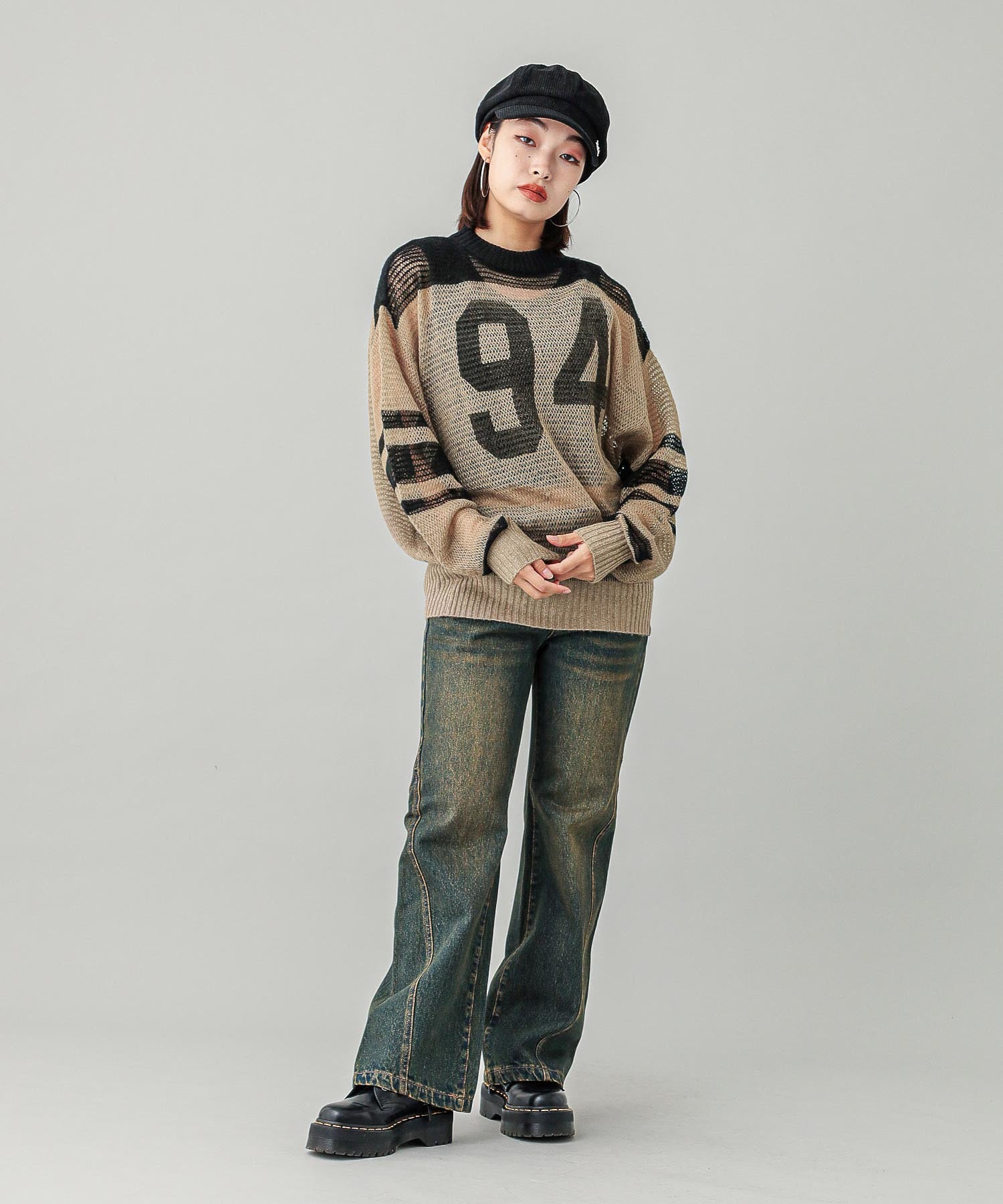 NUMBERING KNIT TOP