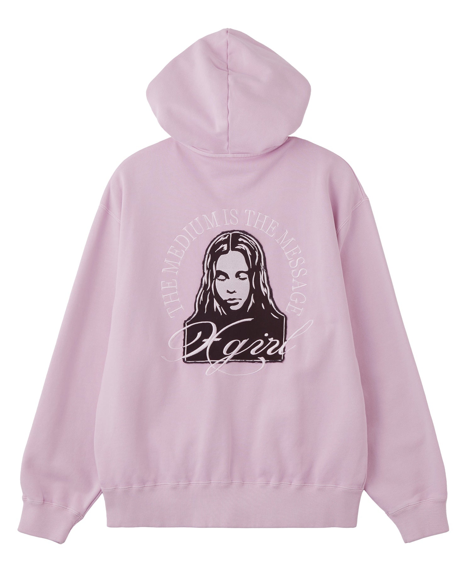 PIGMENT DYED FACE PATCH AND LOGO ZIP UP SWEAT HOODIE