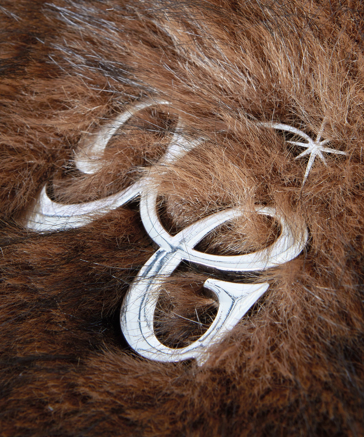 FAUX FUR METAL BUCKLE KNAPSACK