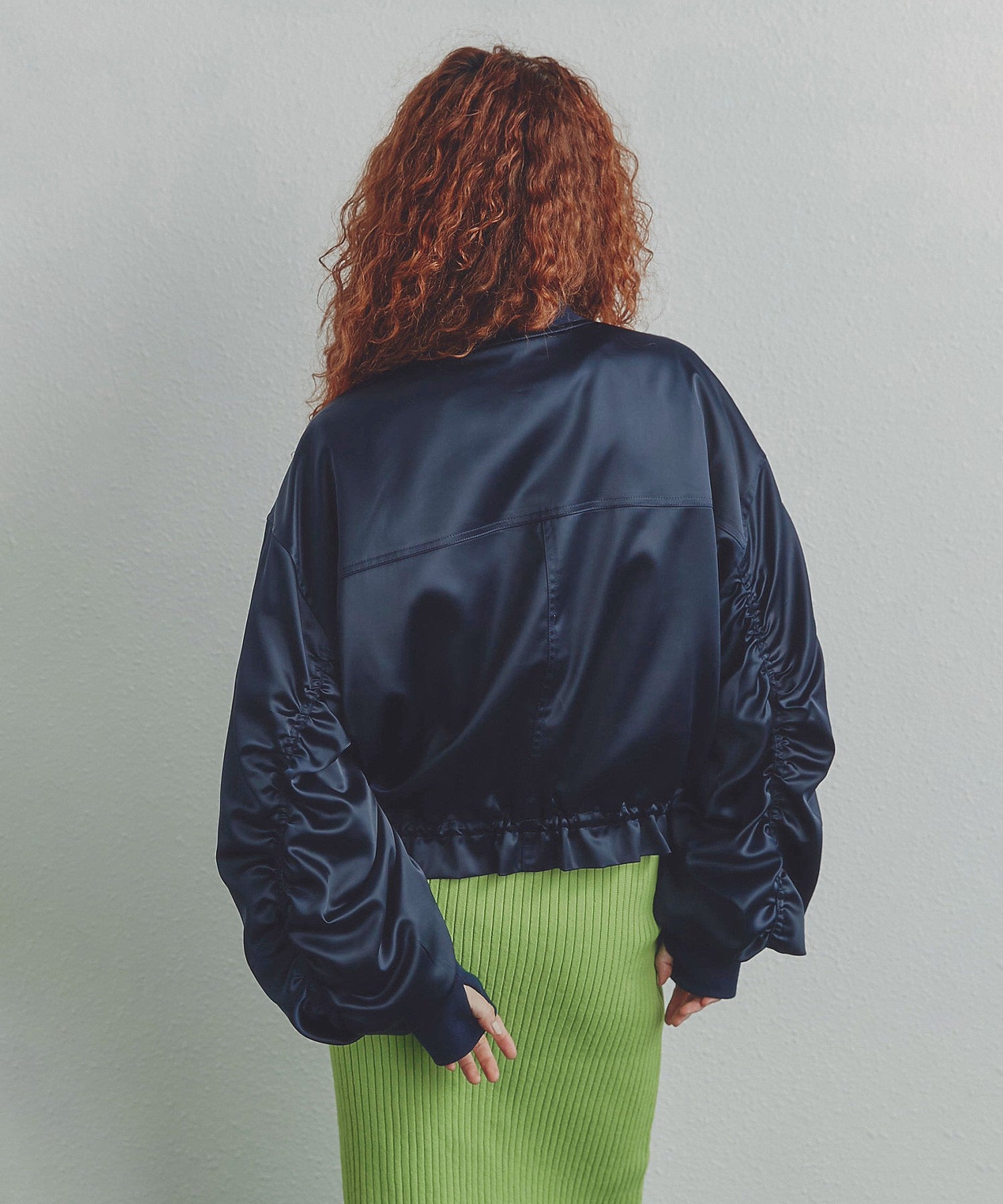 ギャザースリーブMA-1ブルゾン