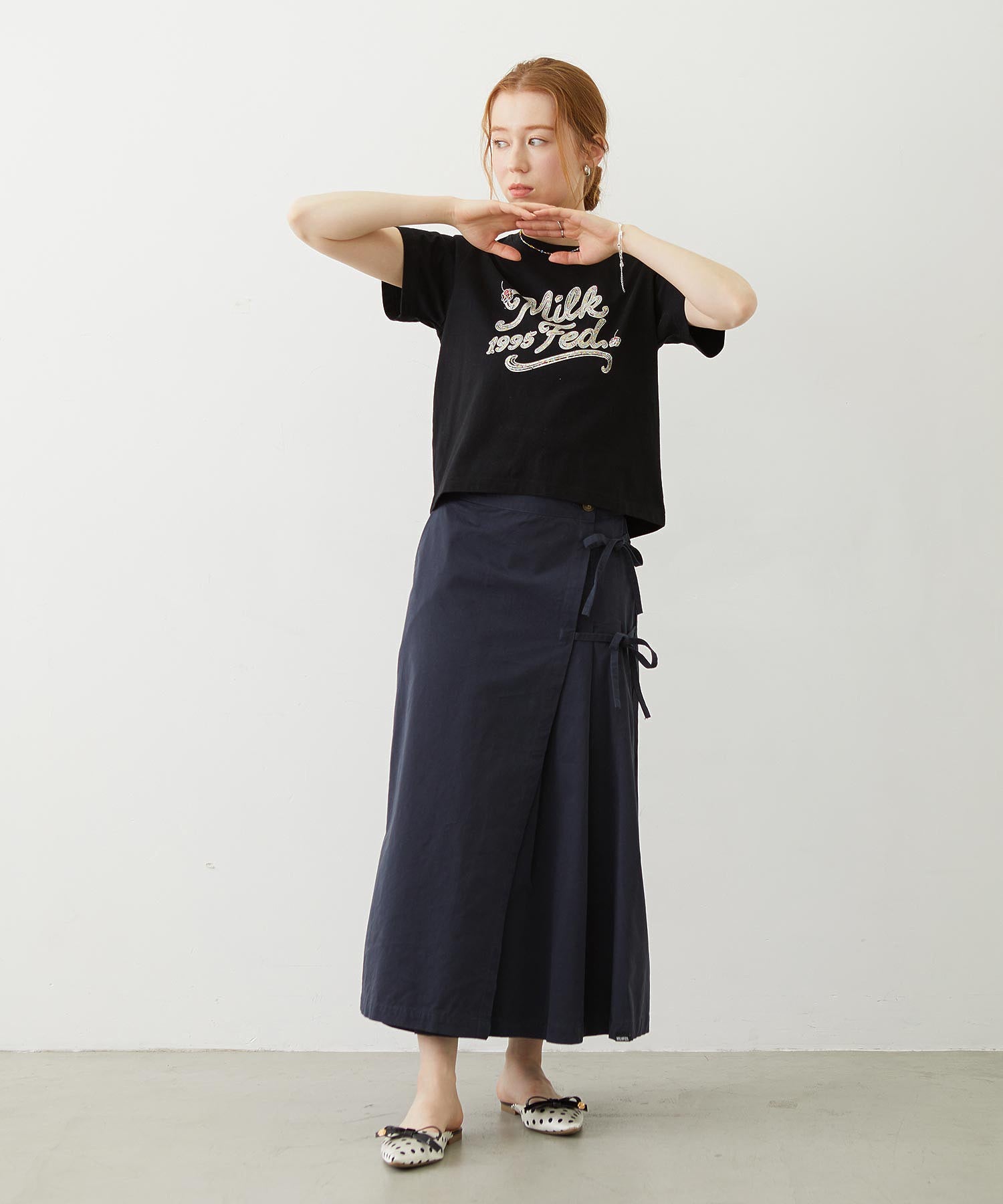 CHINO TUCK LONG SKIRT