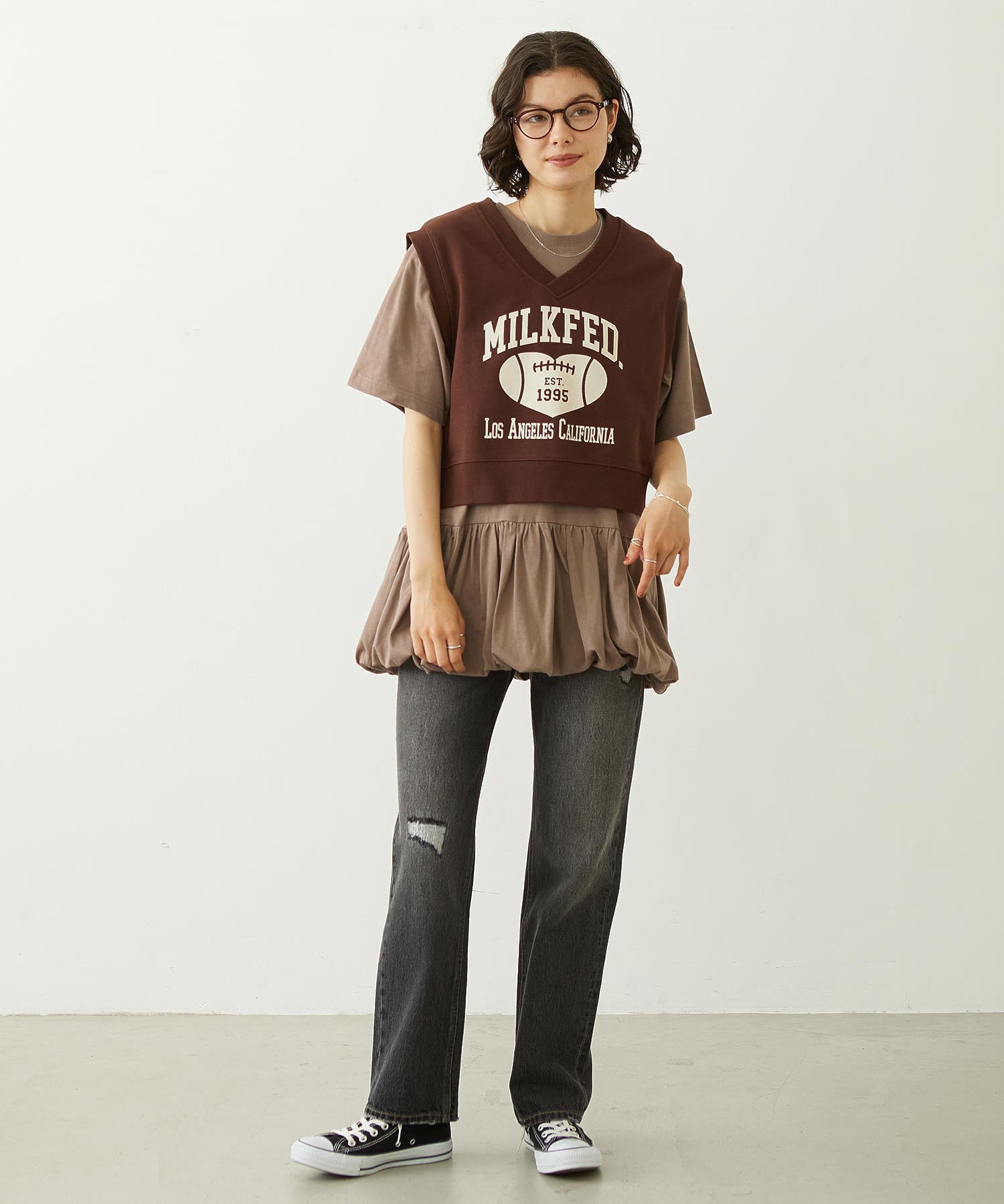 COLLEGE LOGO V-NECK SWEAT VEST