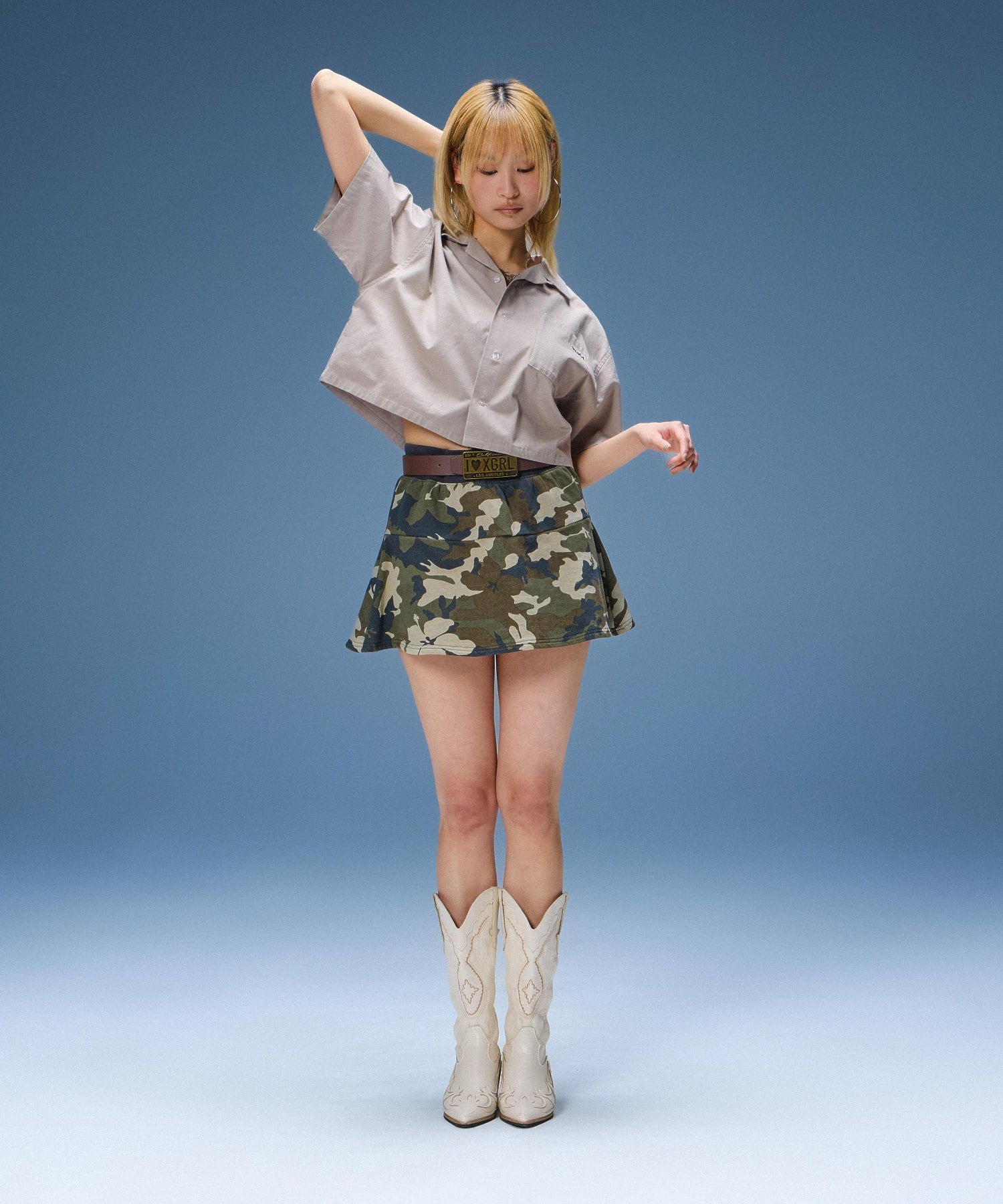 HIBISCUS CAMOUFLAGE SWEAT SKIRT