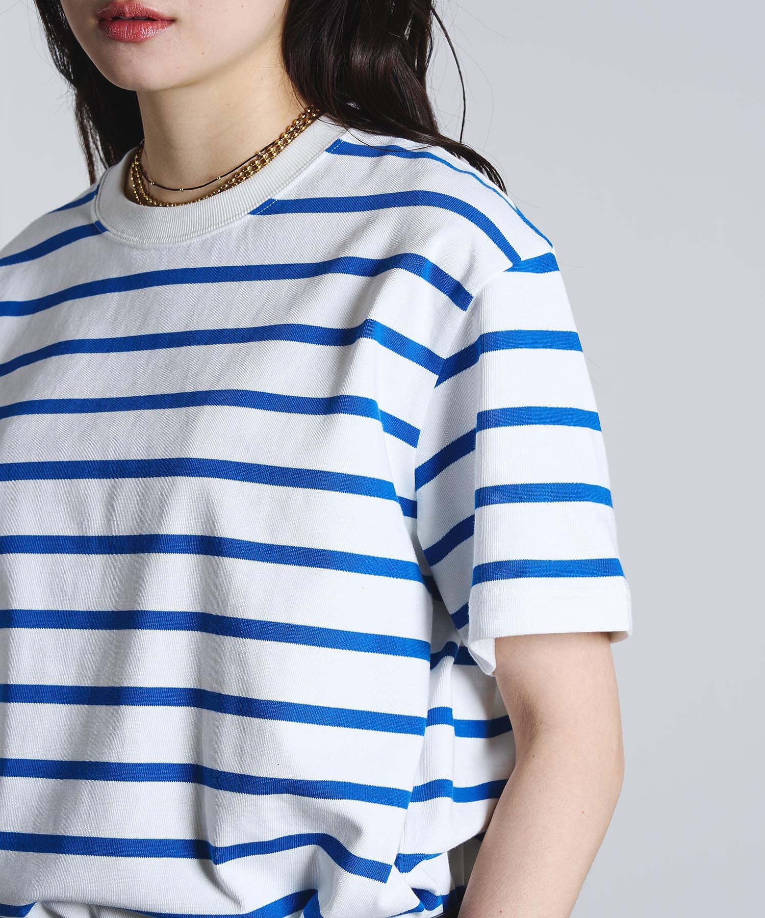 mag.by c/STRIPE H/S MINI CUT DRESS