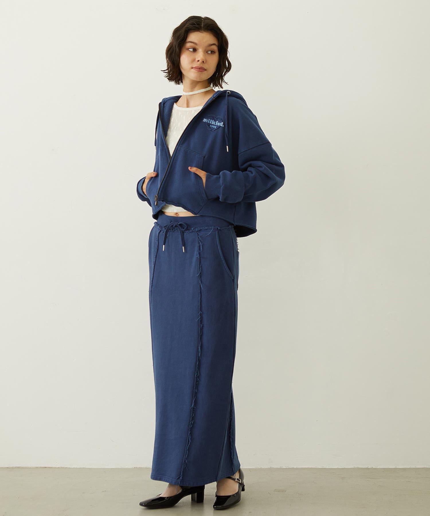 FADED SWEAT LONG SKIRT