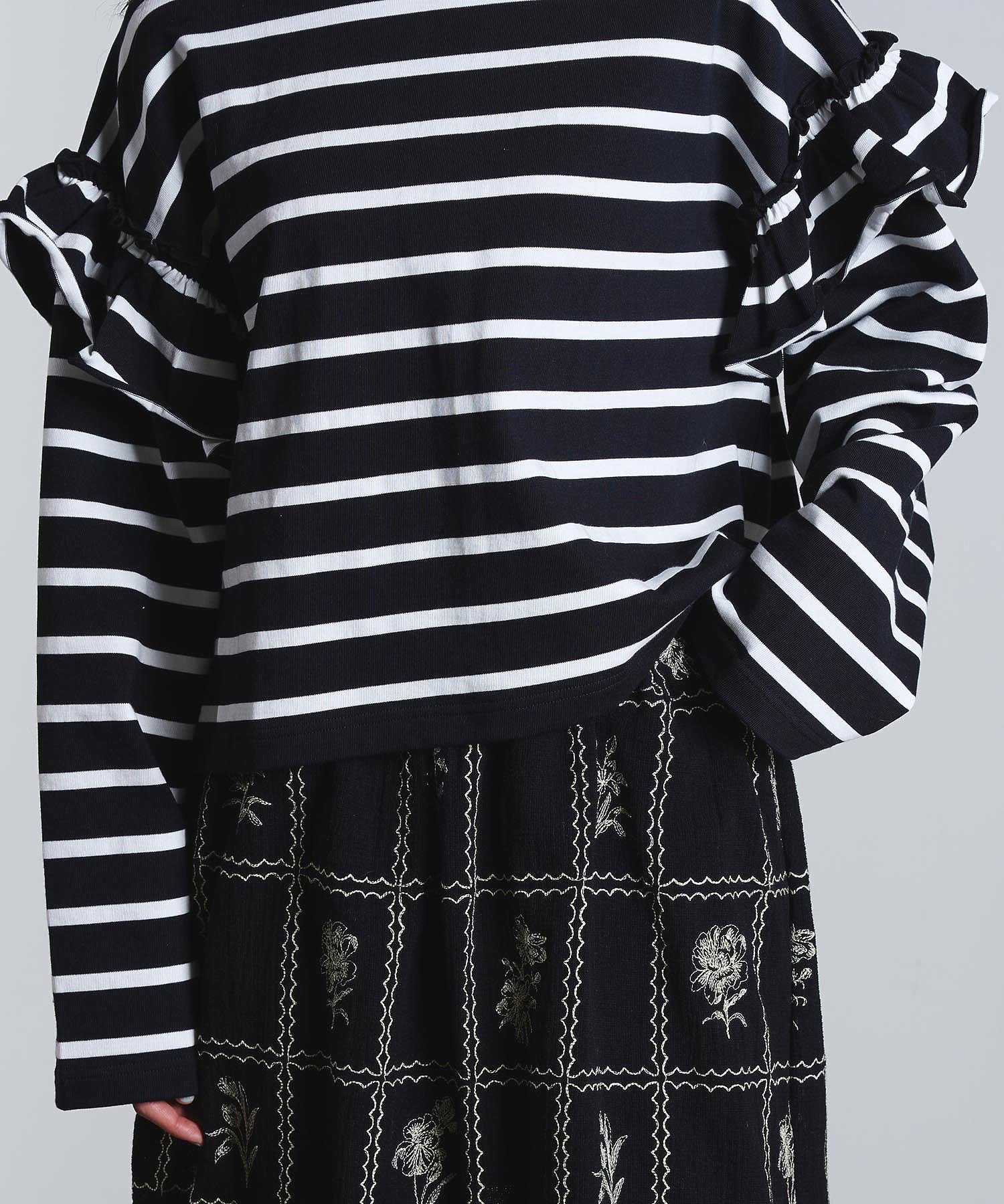 mag.by c/FRILL STRIPE L/S TOP