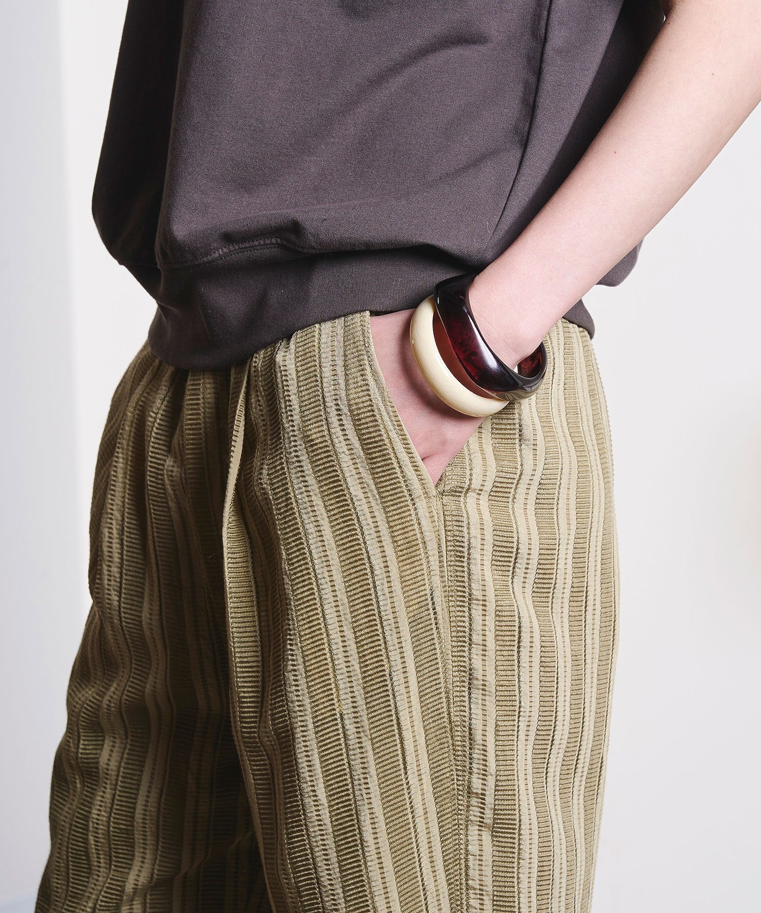 GENE HEAVENS/DOBBY STRIPE EASY PANTS