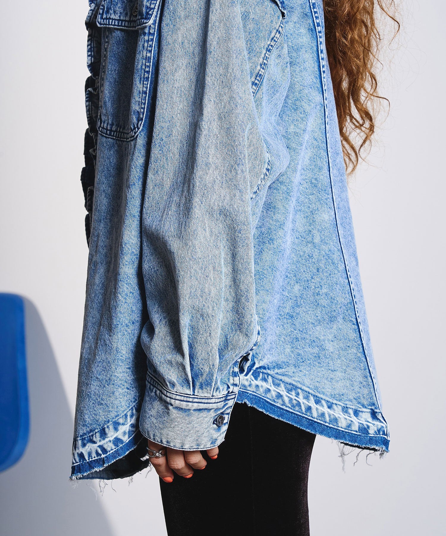 FRILL DENIM SHIRT