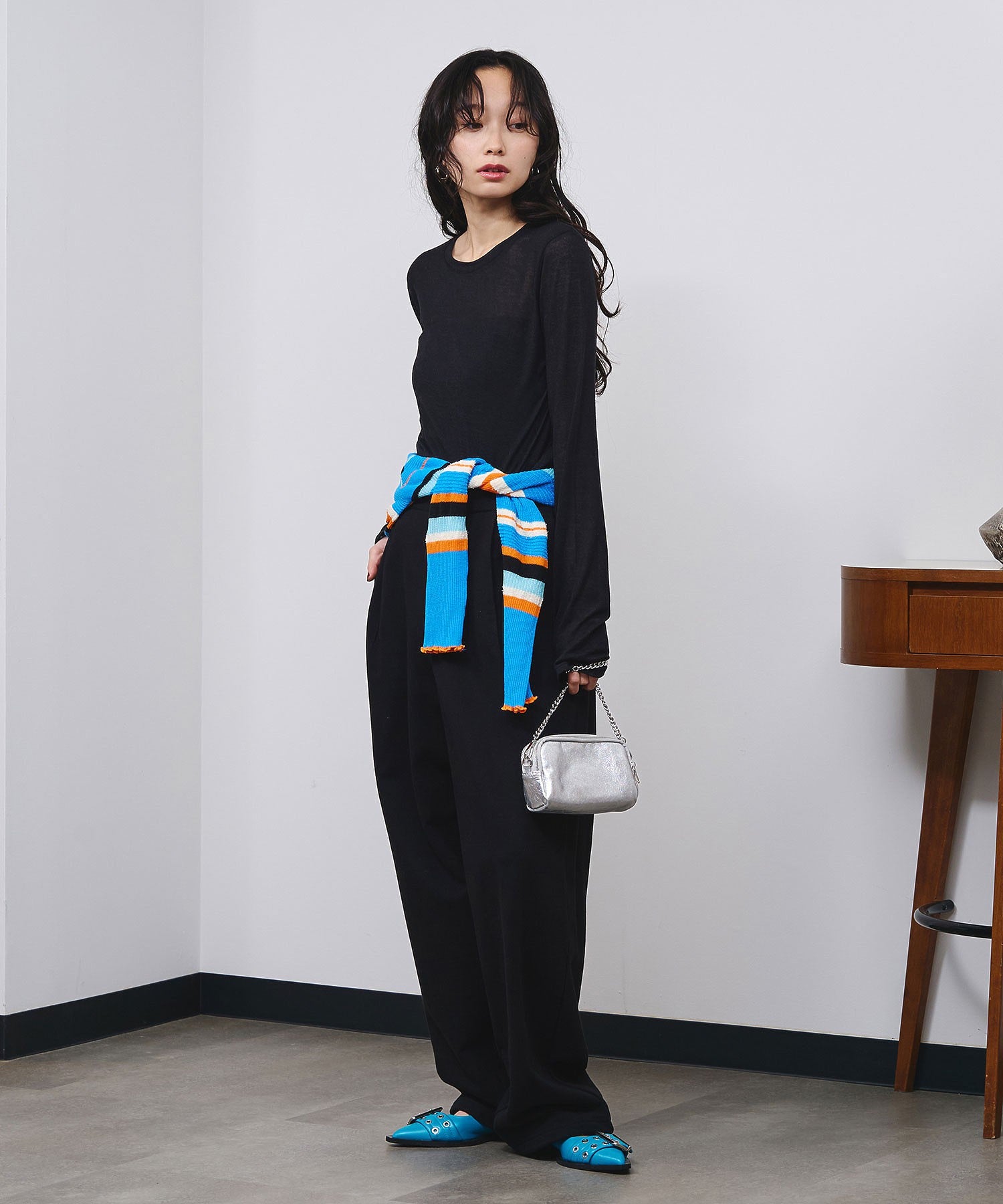 TUCKED WIDE-LEG SWEATPANTS