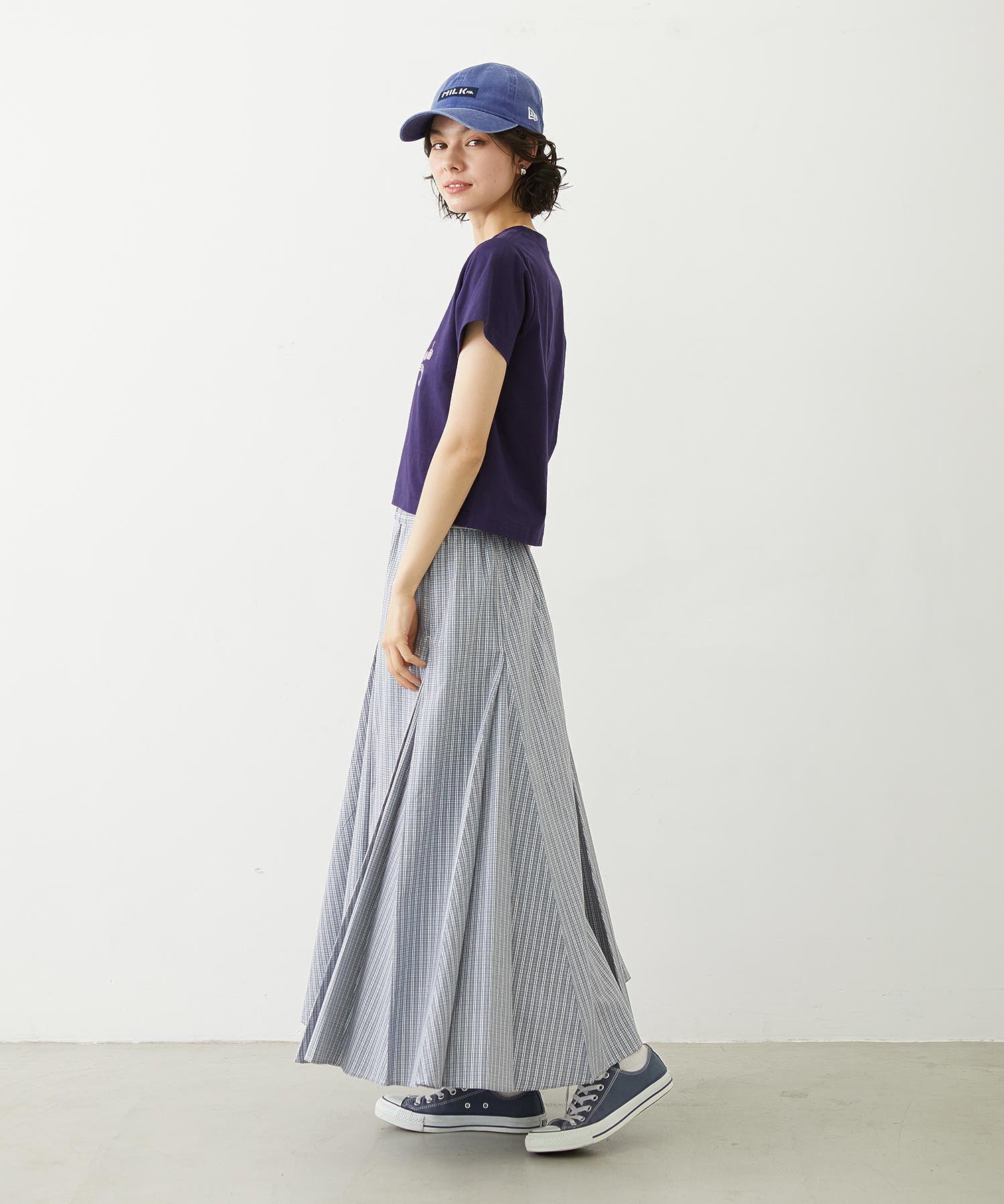 PLAID PATTERN LONG SKIRT