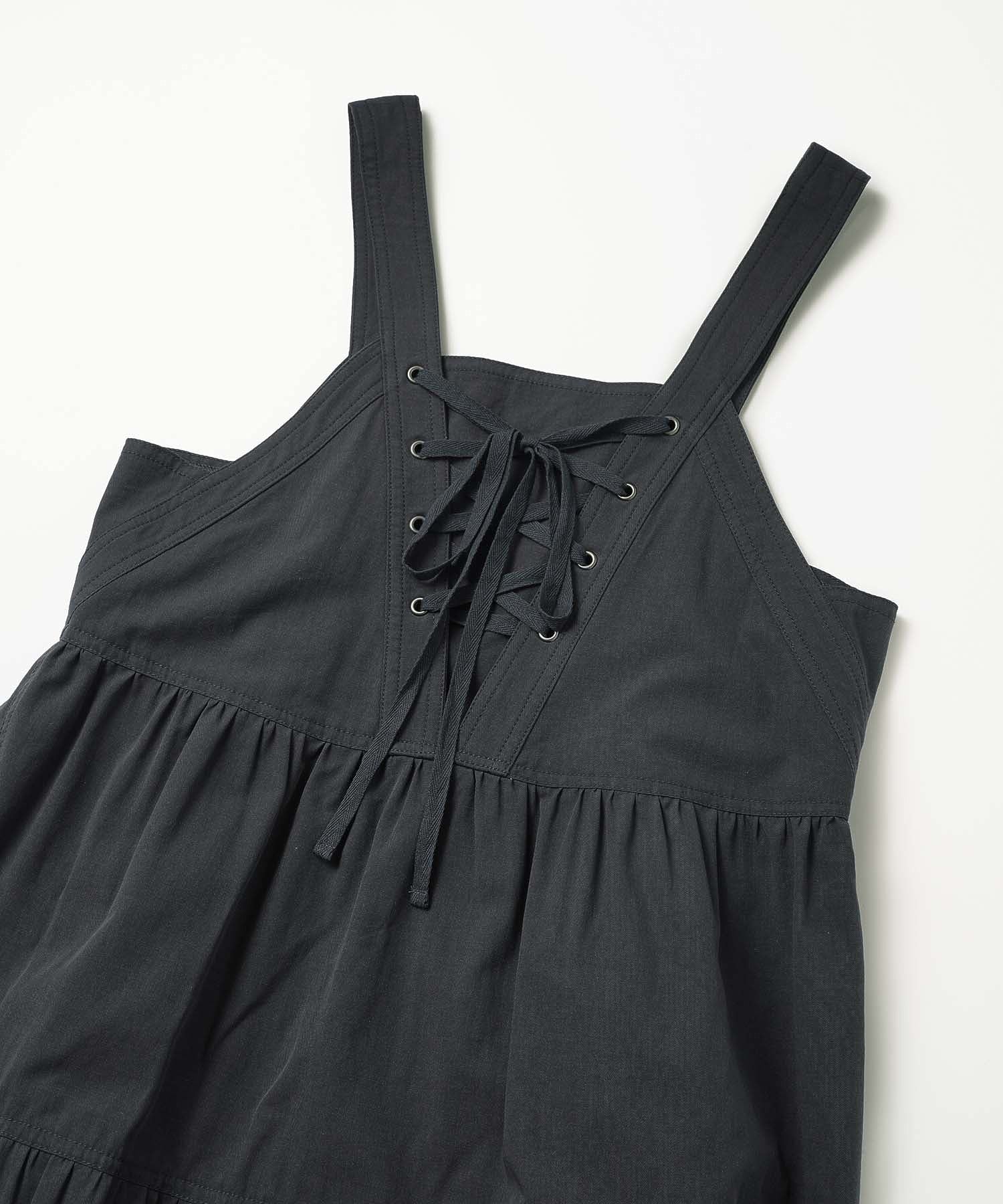 LACE-UP GATHERED DRESS MILKFED.