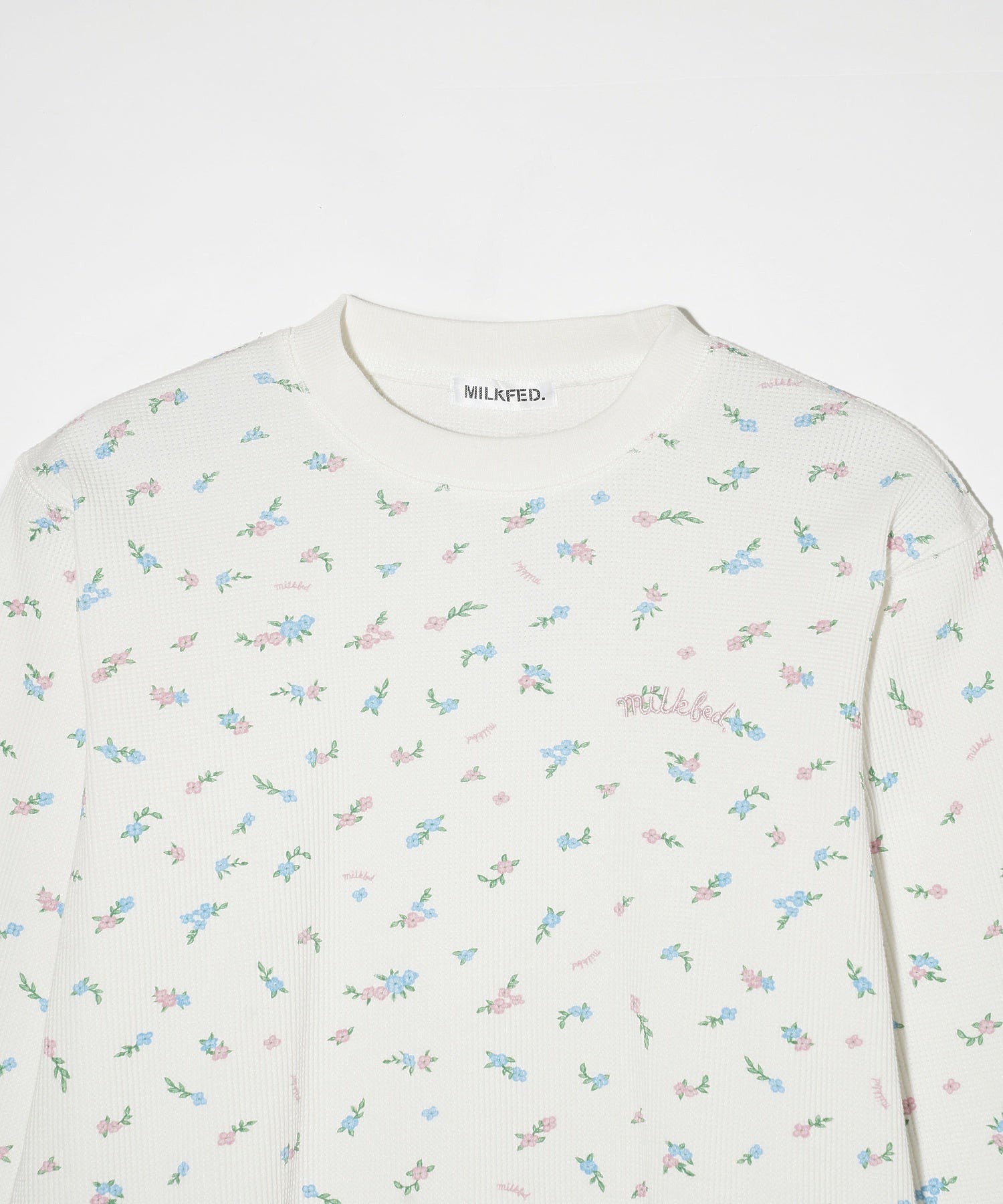 FLORAL PATTERN WAFFLE L/S TOP MILKFED.