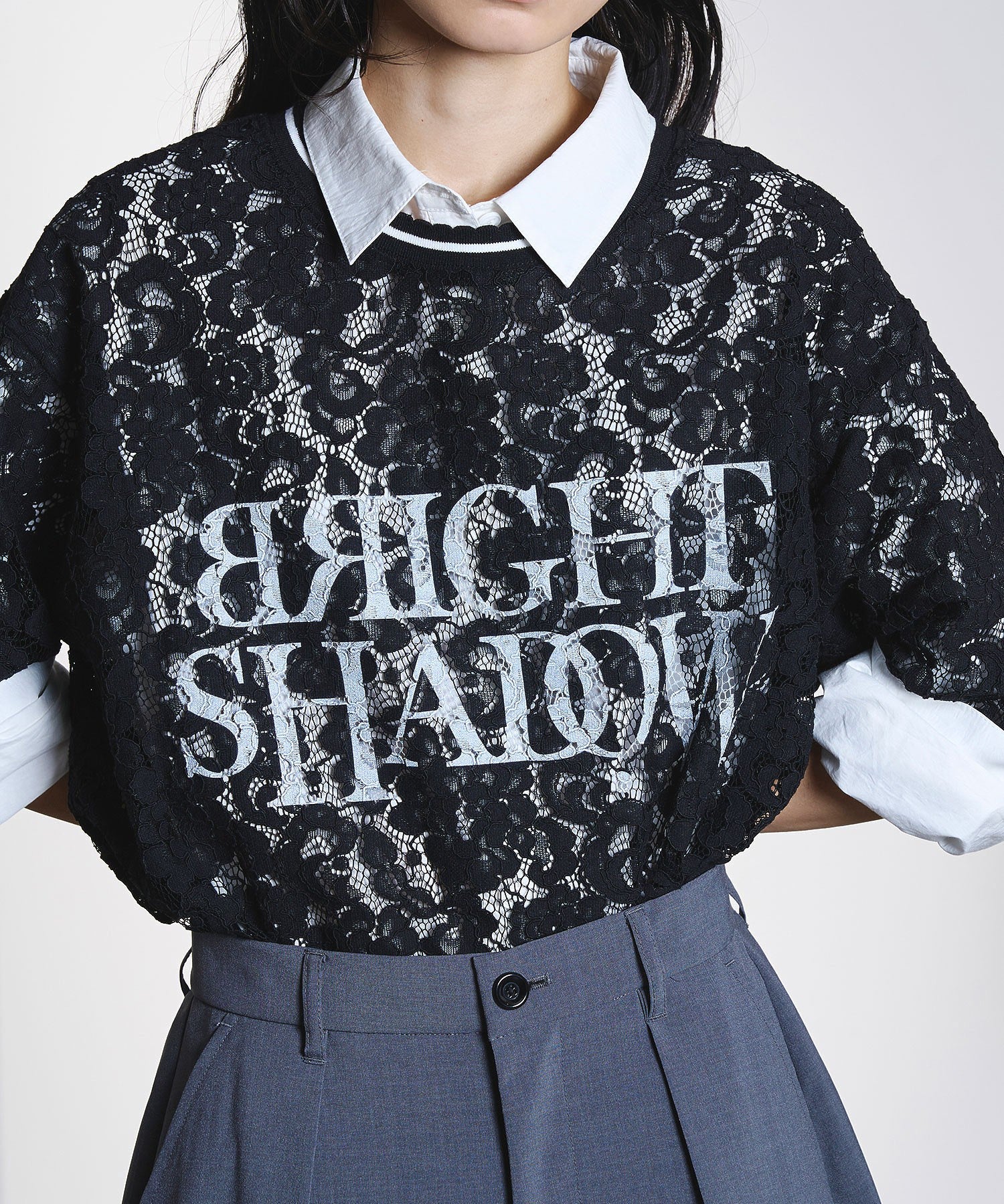 OKIRAKU×ROSEBUD/LACE LOGO TEE