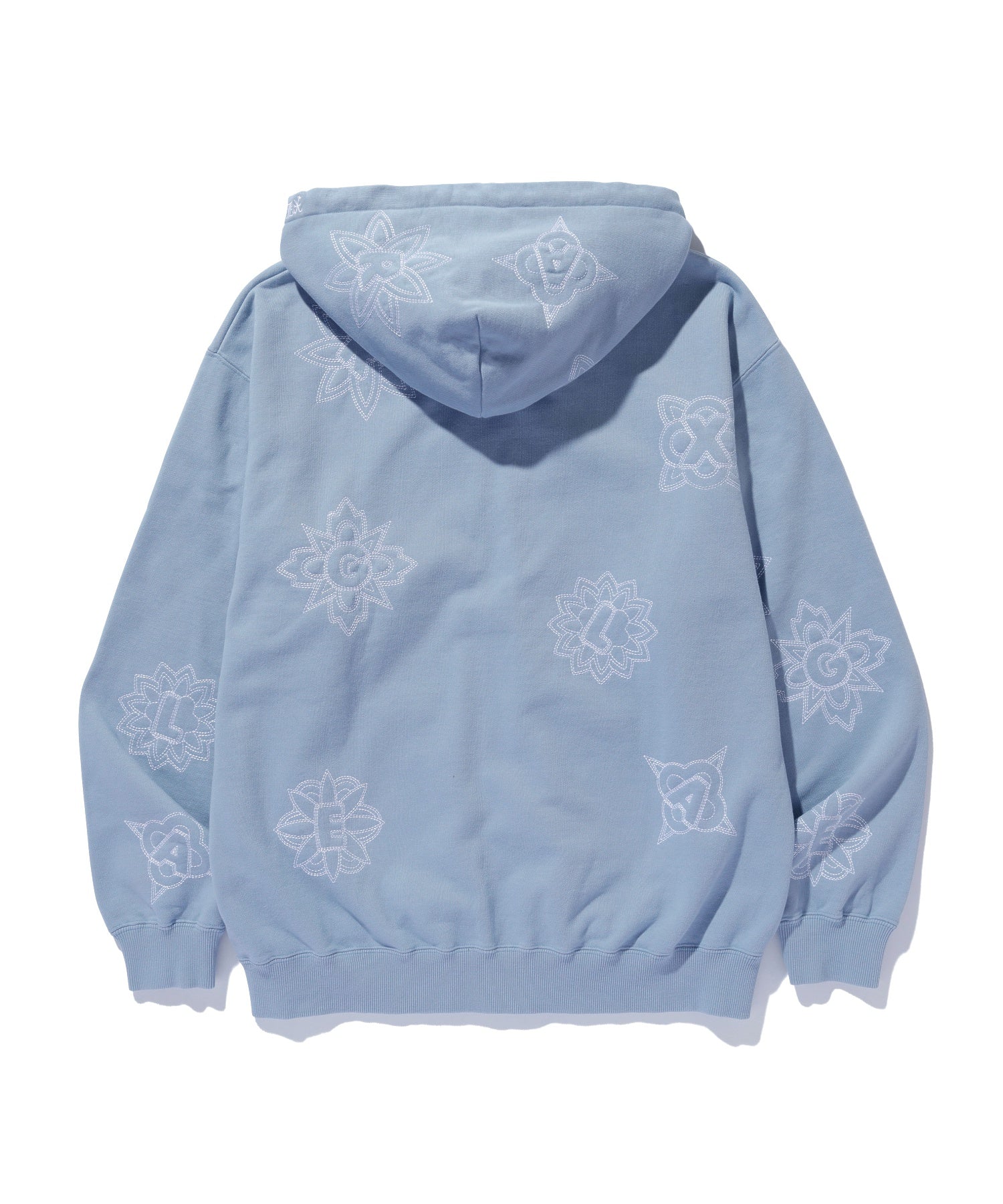 ALLOVER EMBROIDERY ZIP UP HOODED SWEATSHIRT