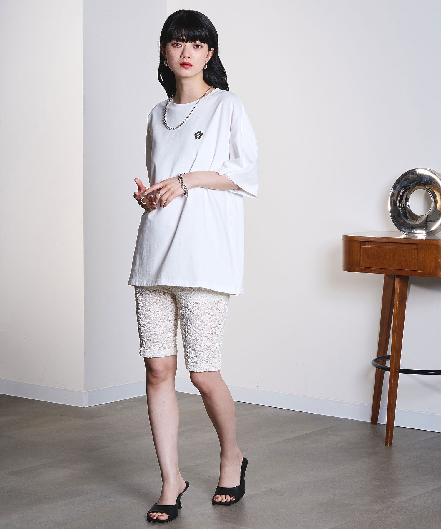 model:163cm 着用サイズ:L