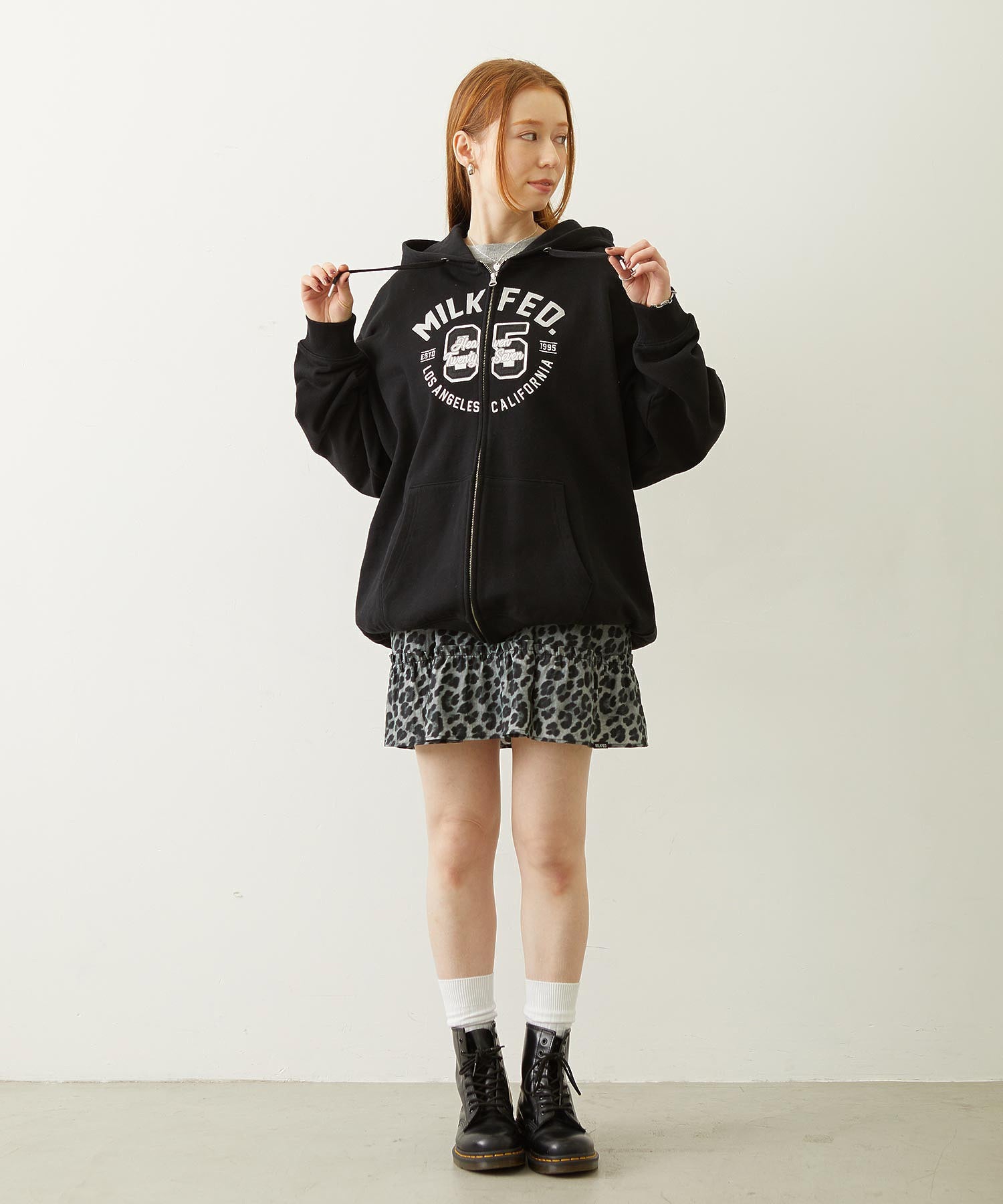 COLLEGE LOGO PATCH ZIP UP HOODIE