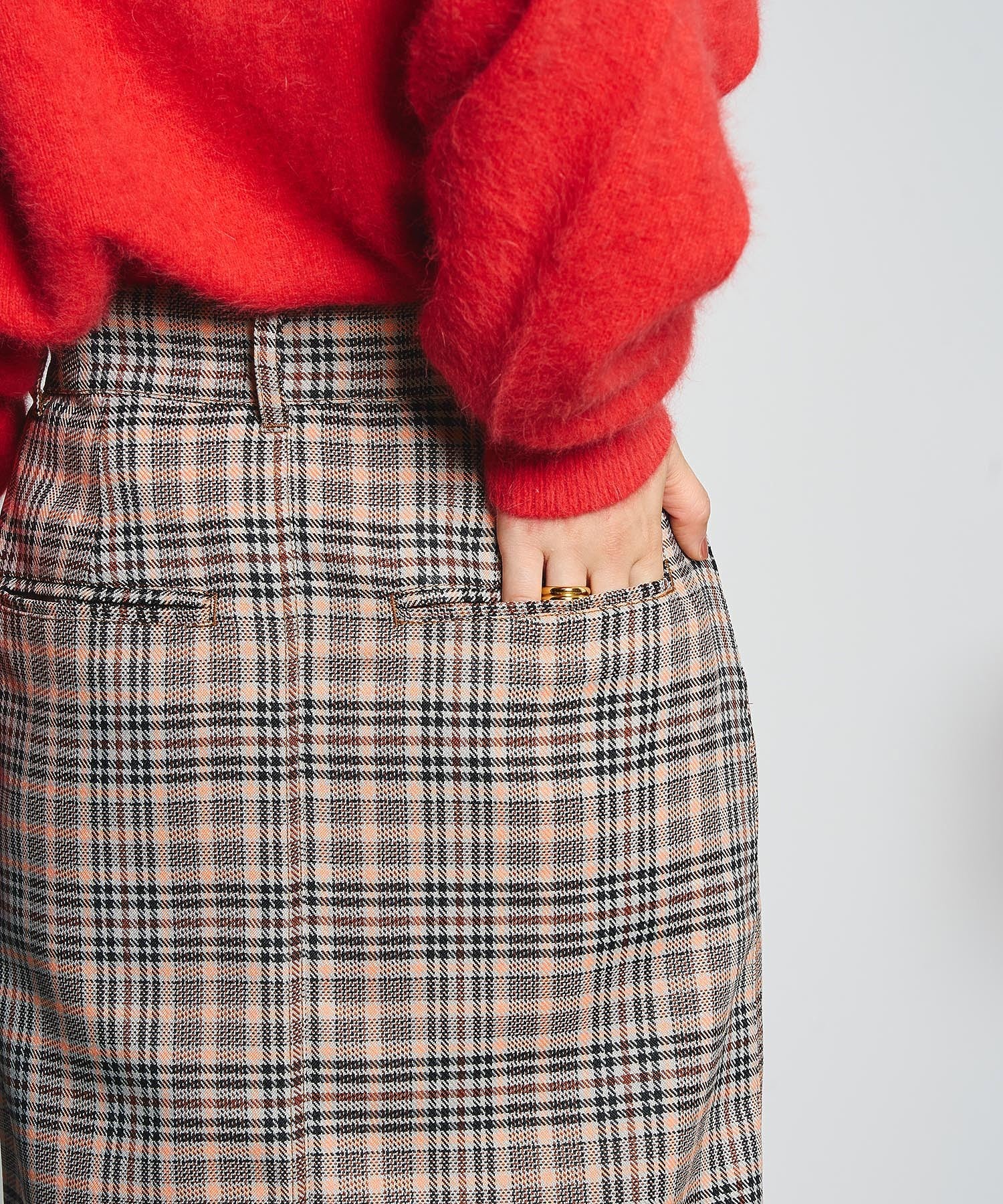 CREOLME/CHECK PENCIL SKIRT