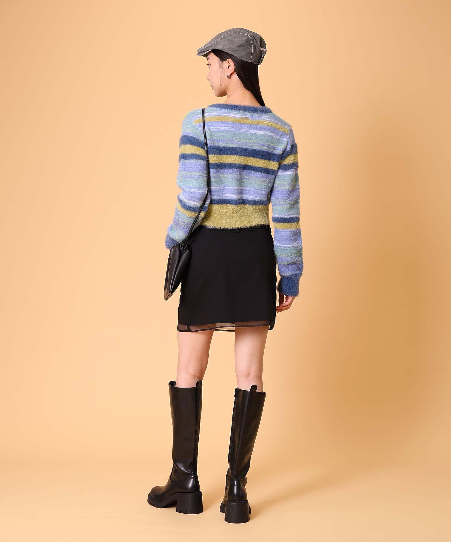 マルチボーダーシャギーカーディガン